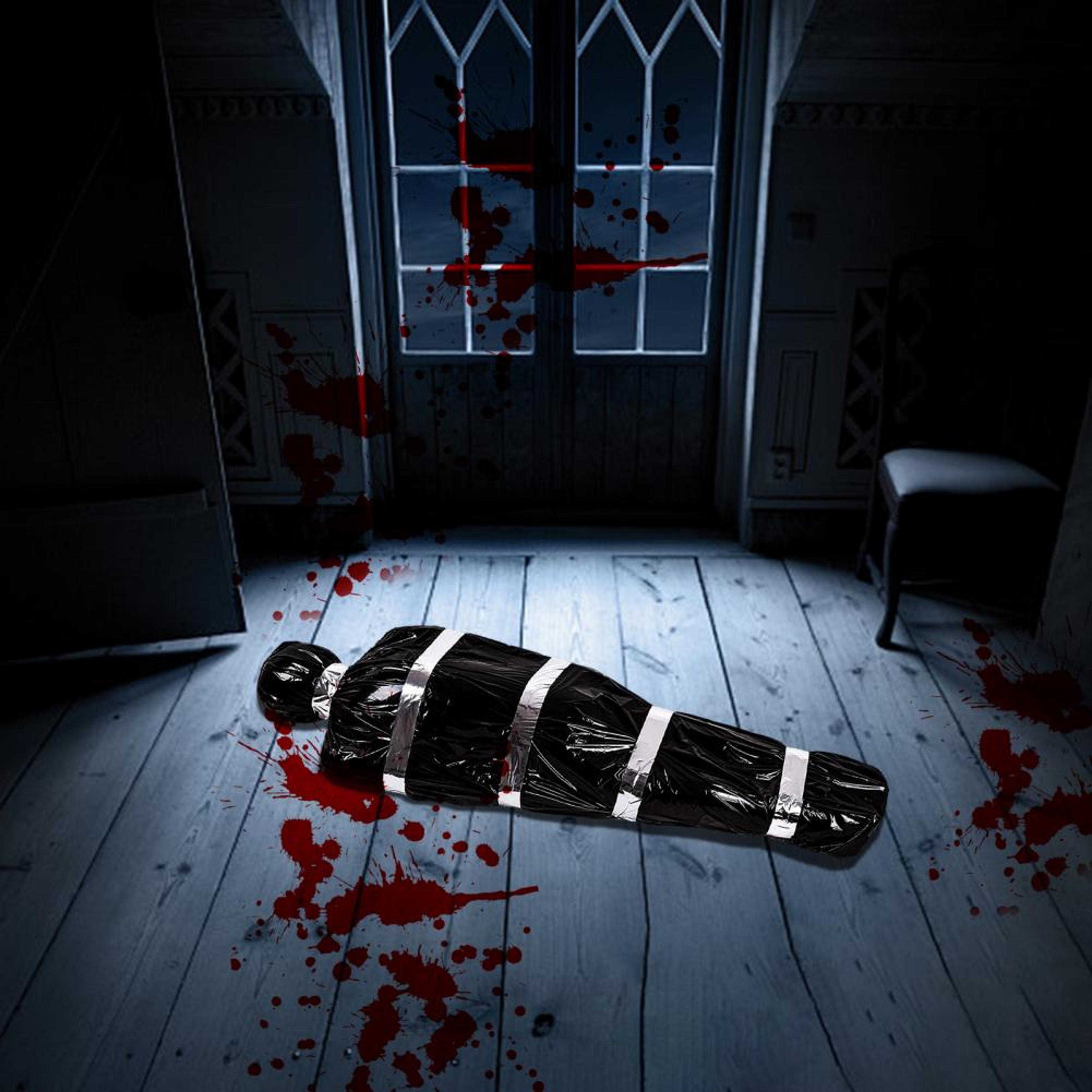 ultimate haunted house kit, set of horror fake bloody corpses, hanging dead victims props for outdoor halloween terror