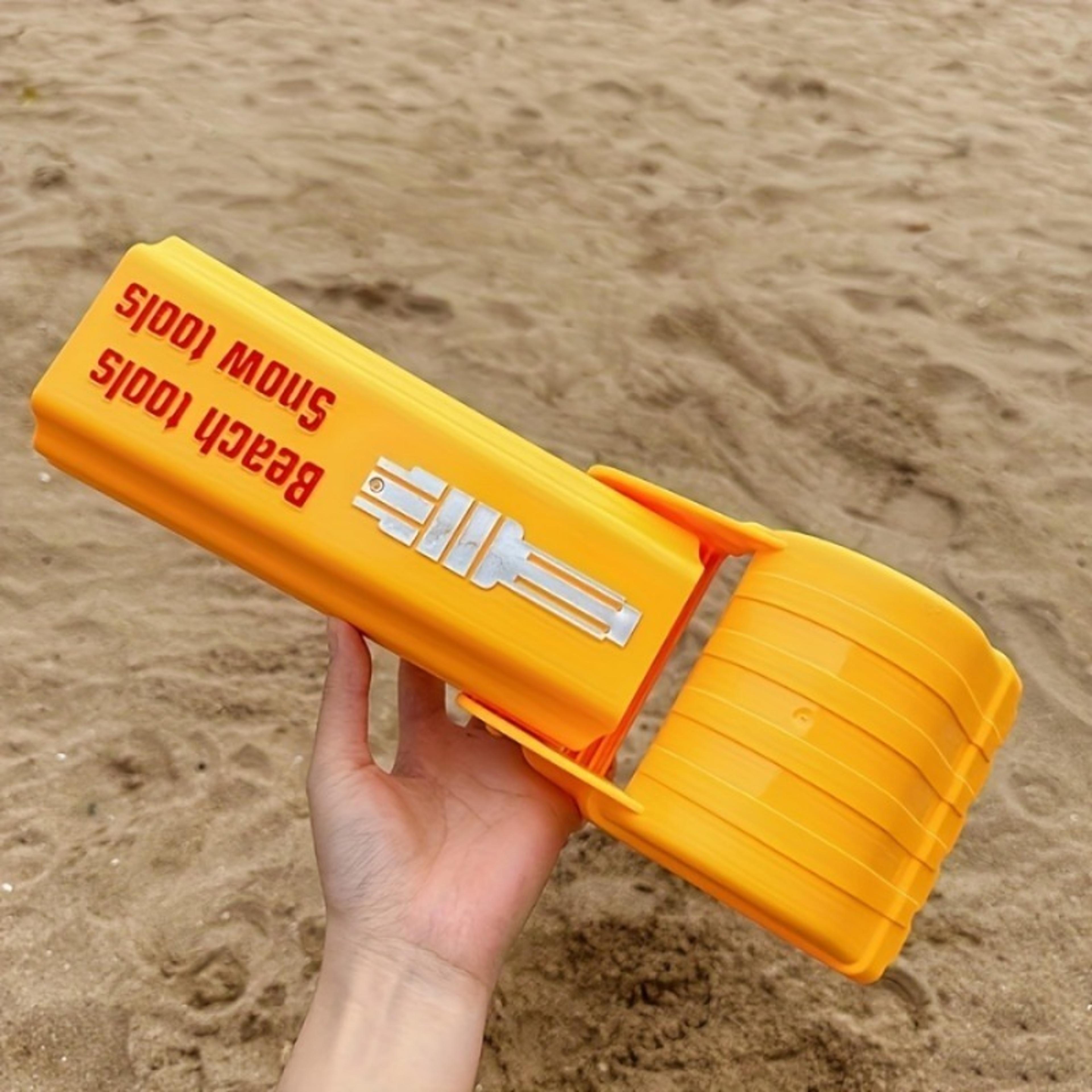 heavy-duty pro sand & snow shovel for kids/adults, vibrant orange beach digging tool and plastic snow toy