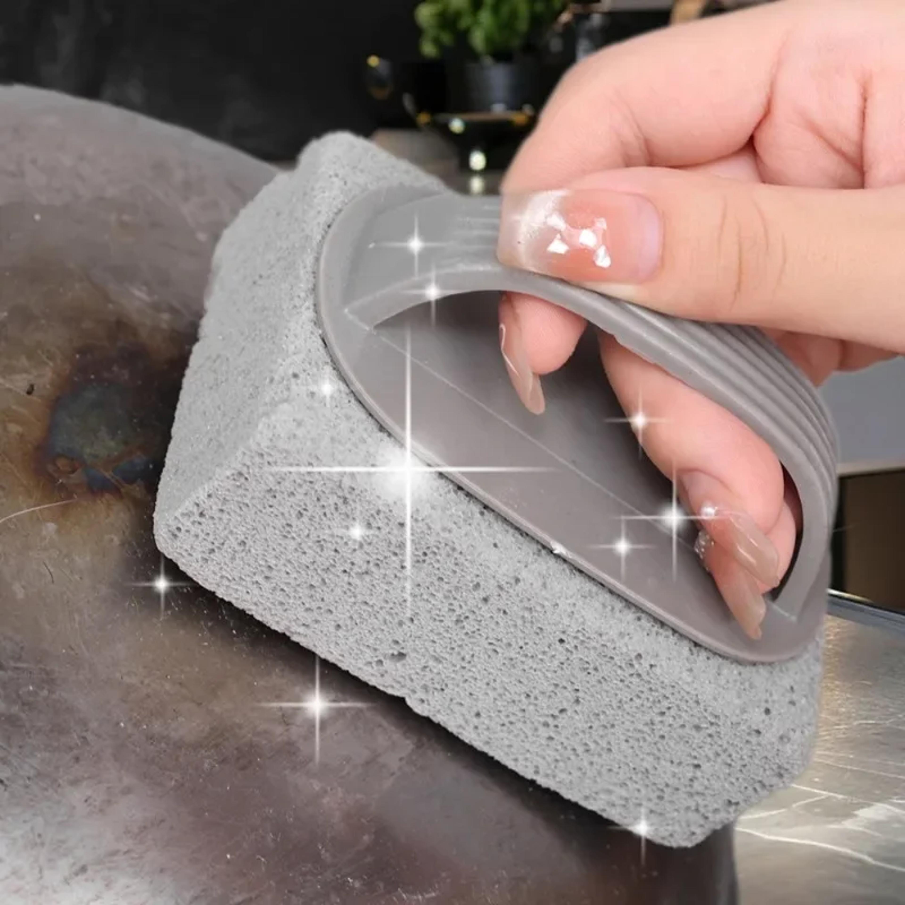 heavy-duty multi-function pumice stones cleaning brush for pool tile, kitchen sink, pots, calcium, rust, limescale