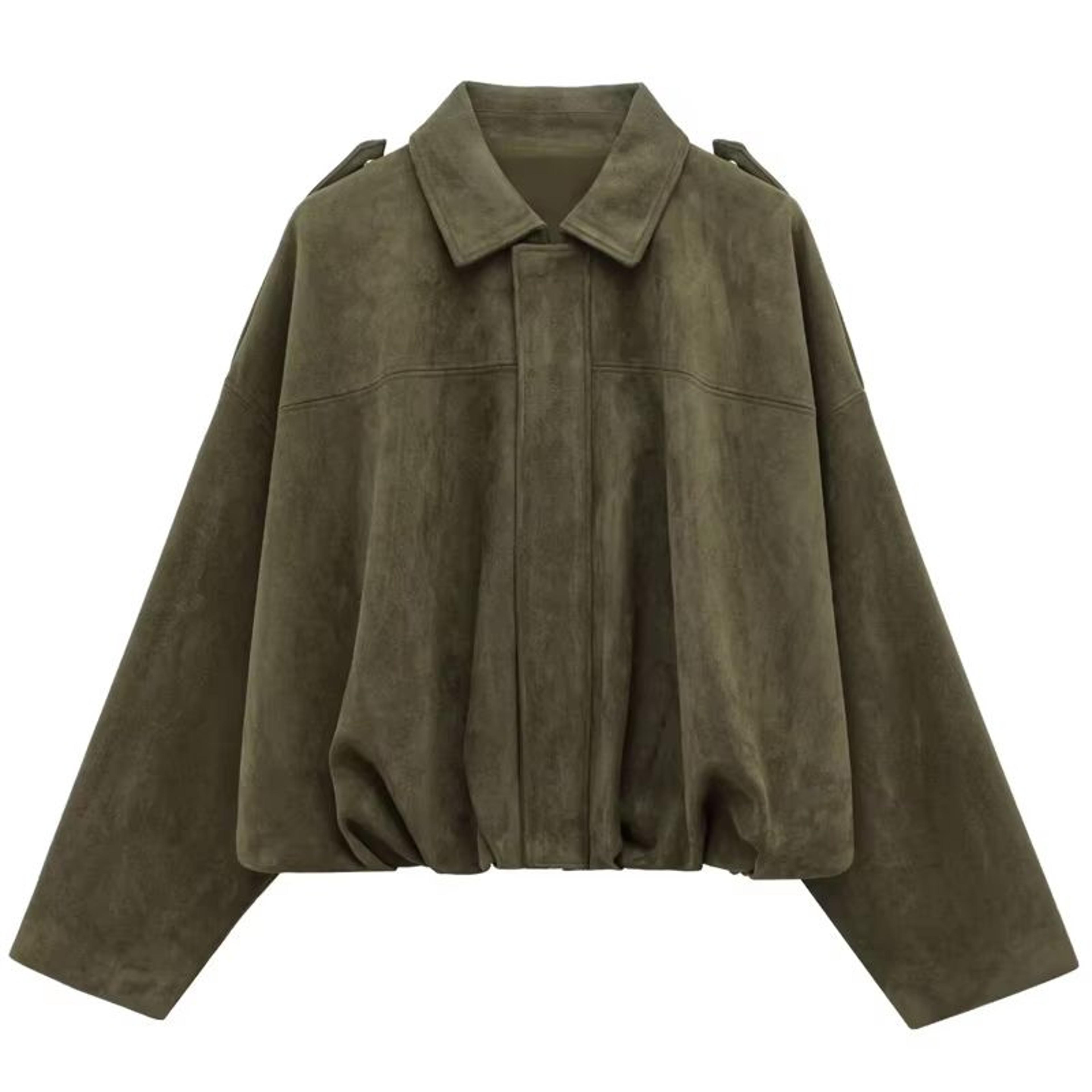 hxao womens bomber jacket, suede cropped jacket, high street racing style with lapel and zipper, long sleeve outerwear