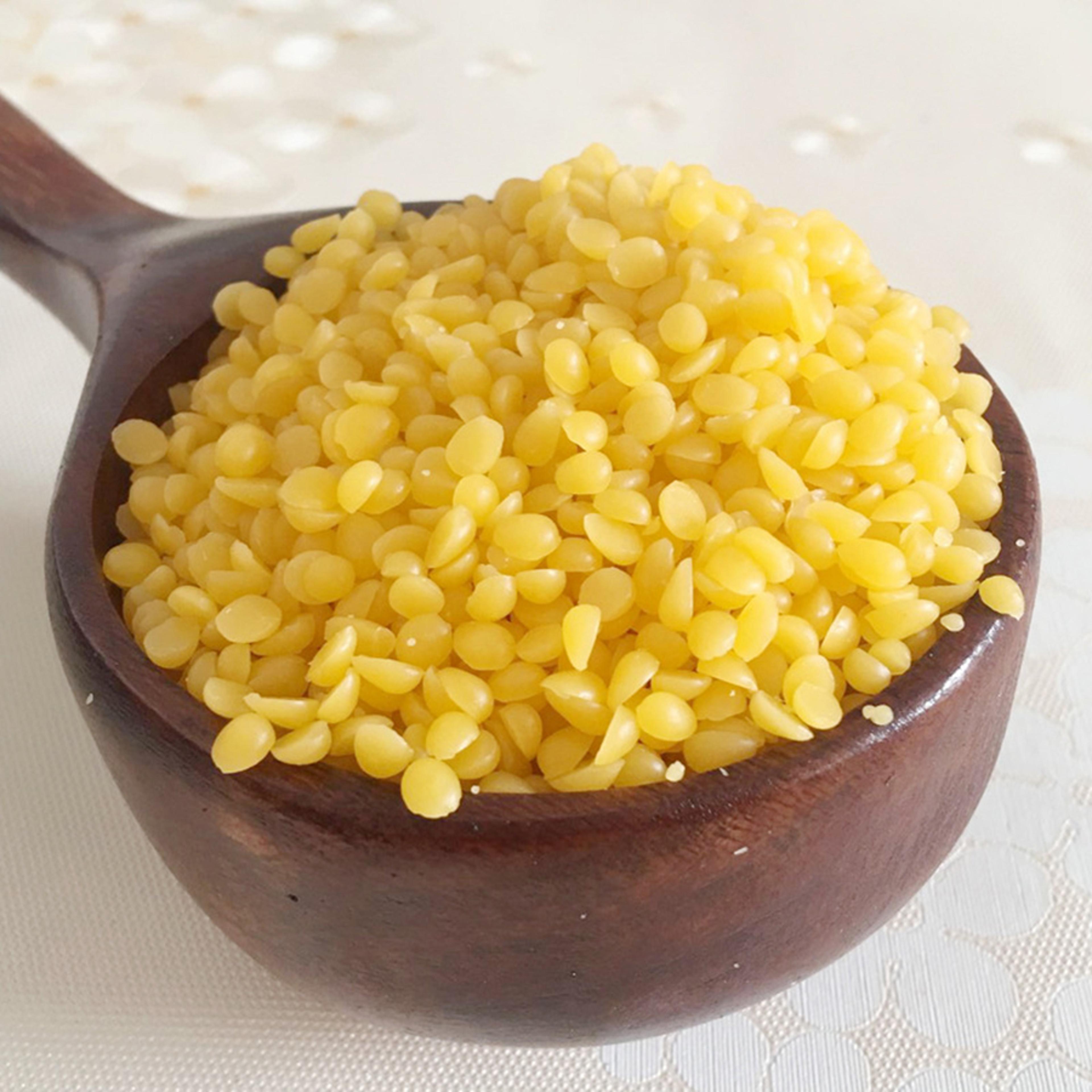 pure granular beeswax, natural cosmetic grade pellets for diy lipstick, furniture polish, wood finish, leather condition