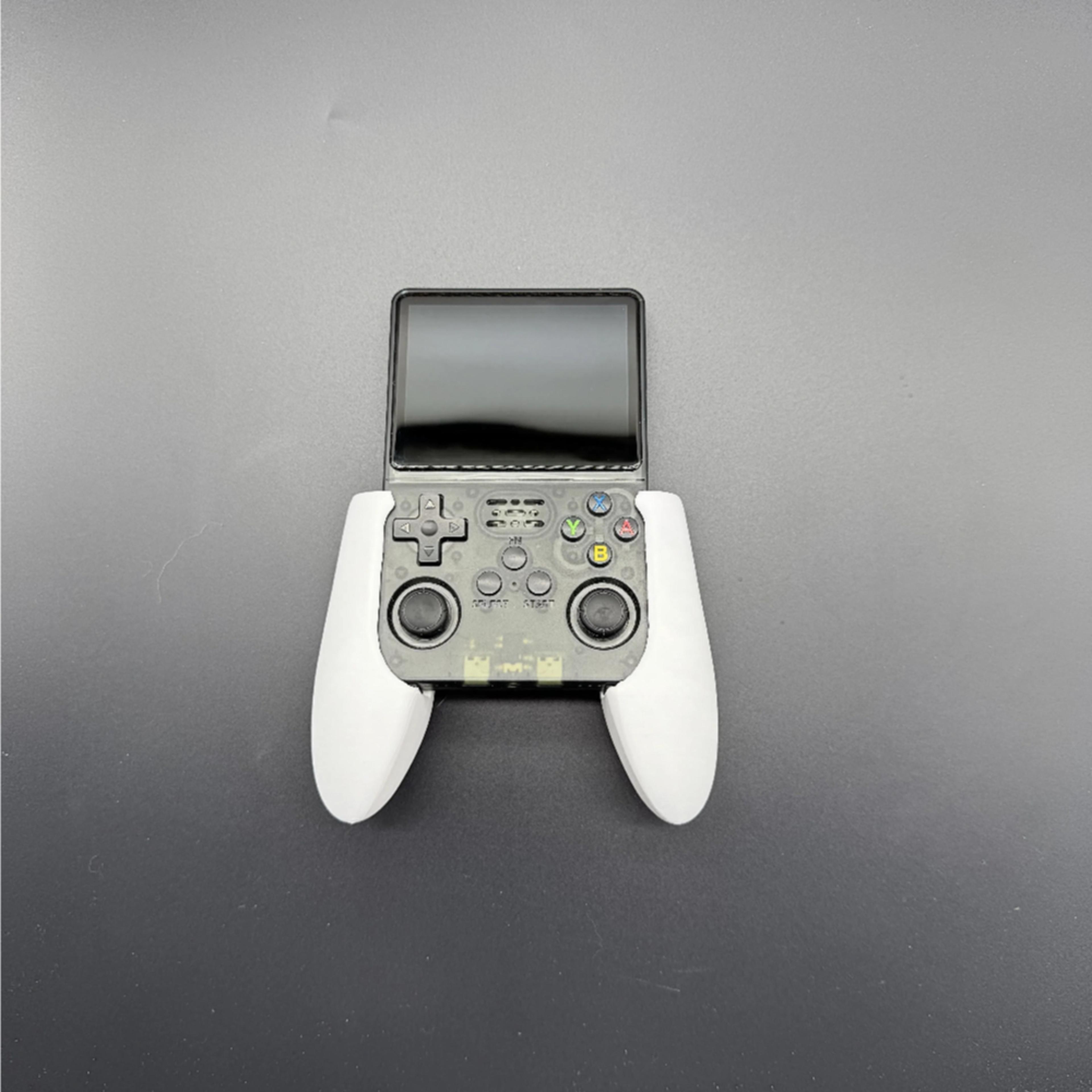 upgraded r36s handle grip 3d printed gamepad, ergonomic fighting handle for enhanced gaming comfort, official game