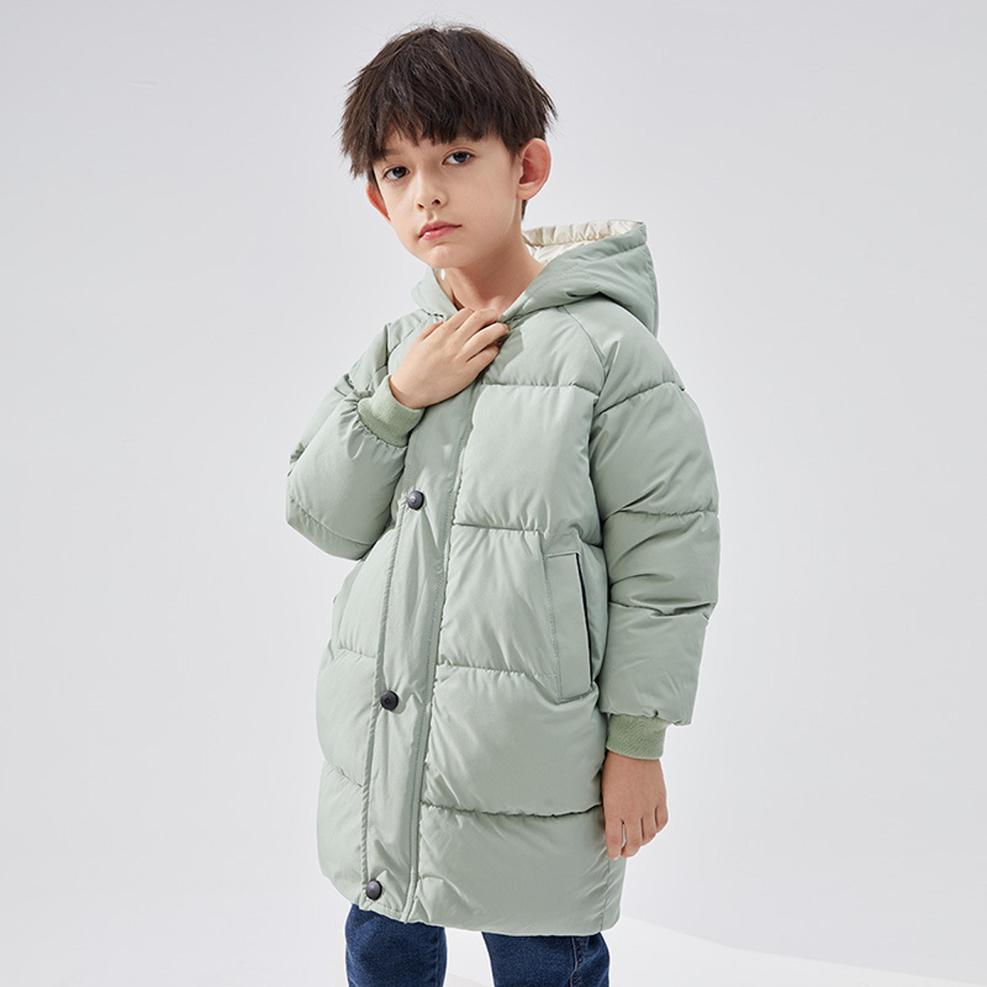 winter coat, thick padded baby jacket, childrens down padded jacket for boys and girls, medium long jacket