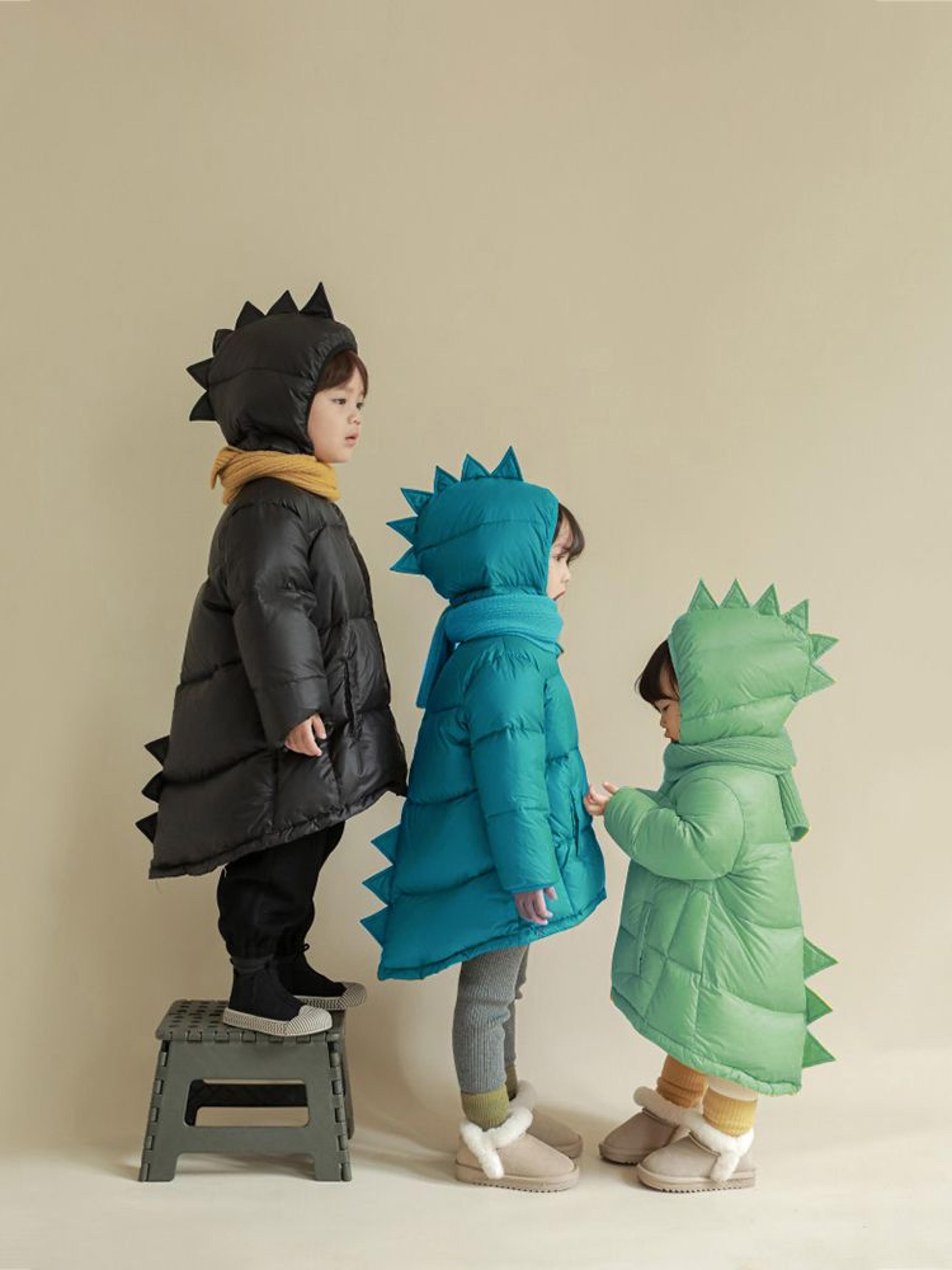 winter autumn kids dinosaur parka down coat jacket windproof thicken children warm down snowsuit toddler girl boy parkas outerwe