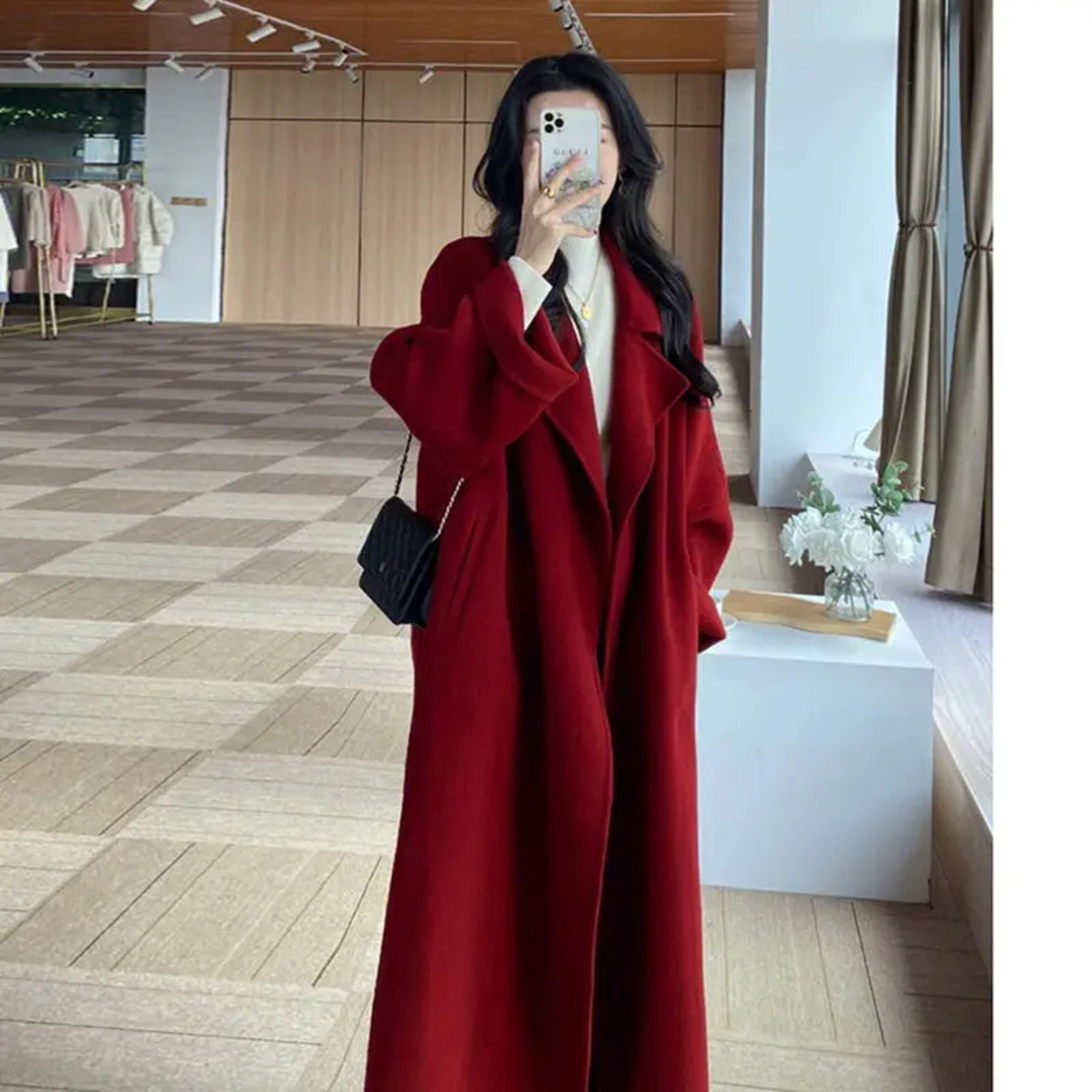 versatile women's woolen coat, plus size tweed outerwear, medium length autumn winter fashion, new hot sale