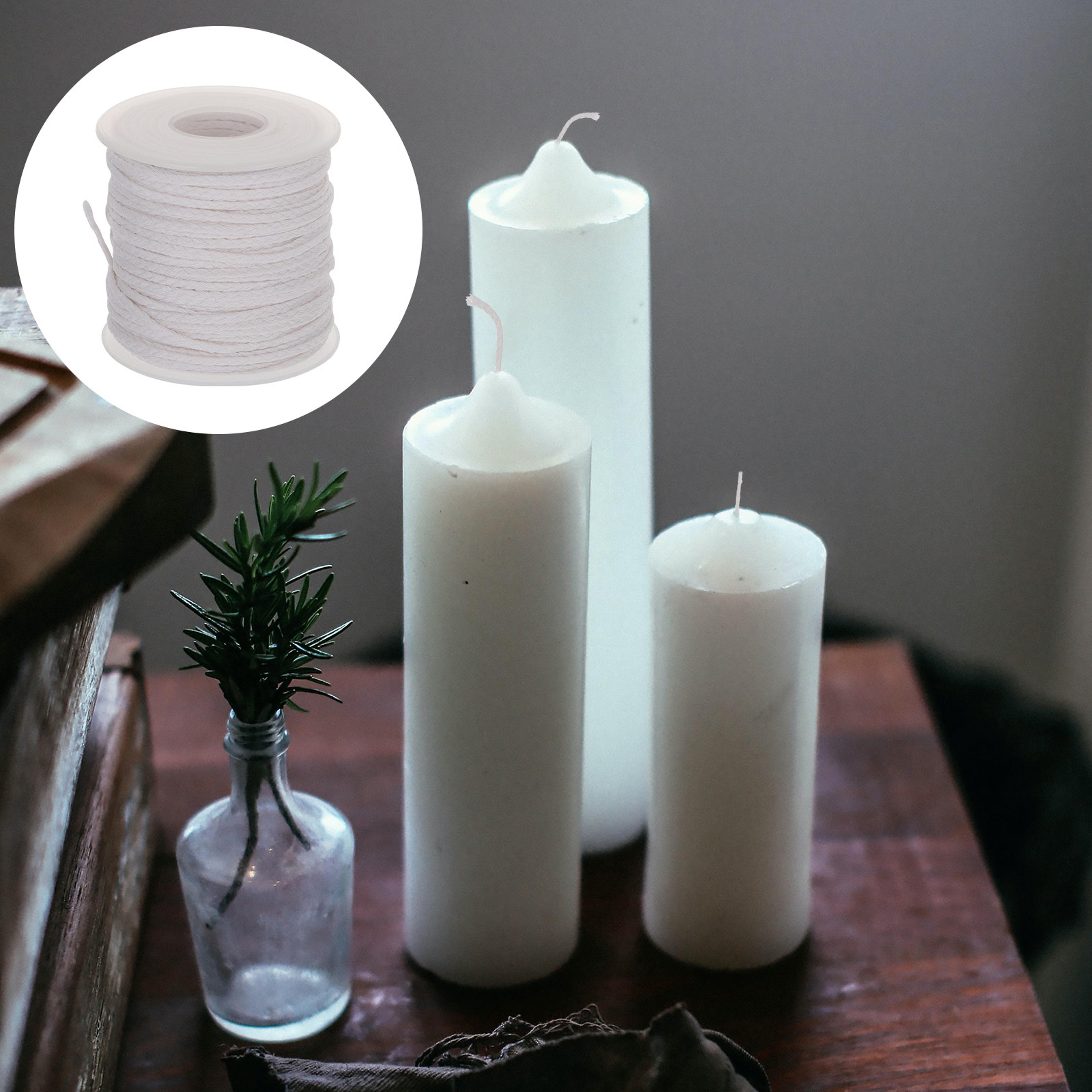 premium braided cotton candle wick, smokeless spool, for diy soy, beeswax, pillar, and taper candles, craft making