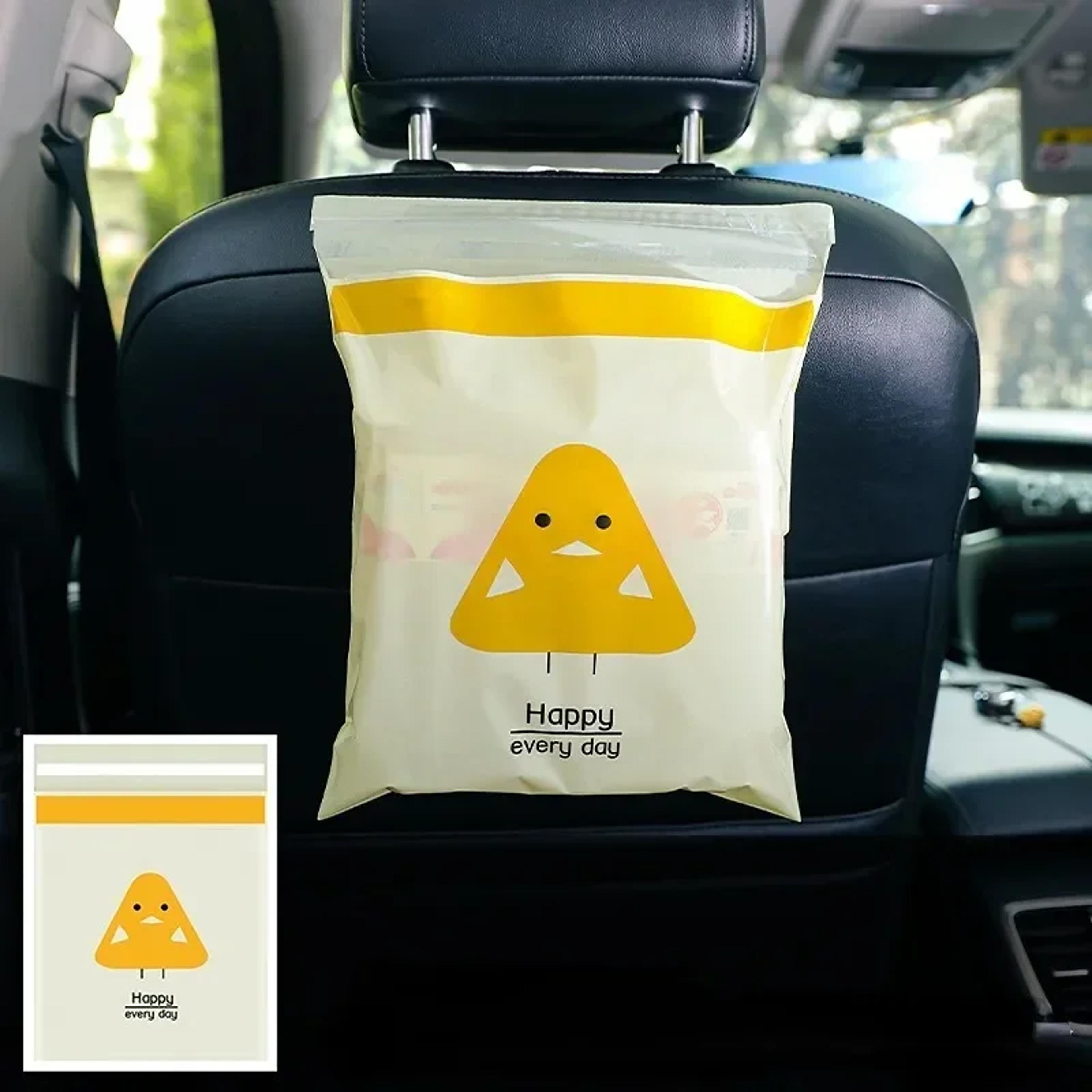self adhesive car trash bag, disposable auto garbage can for seat back, hanging trash storage for office and kitchen