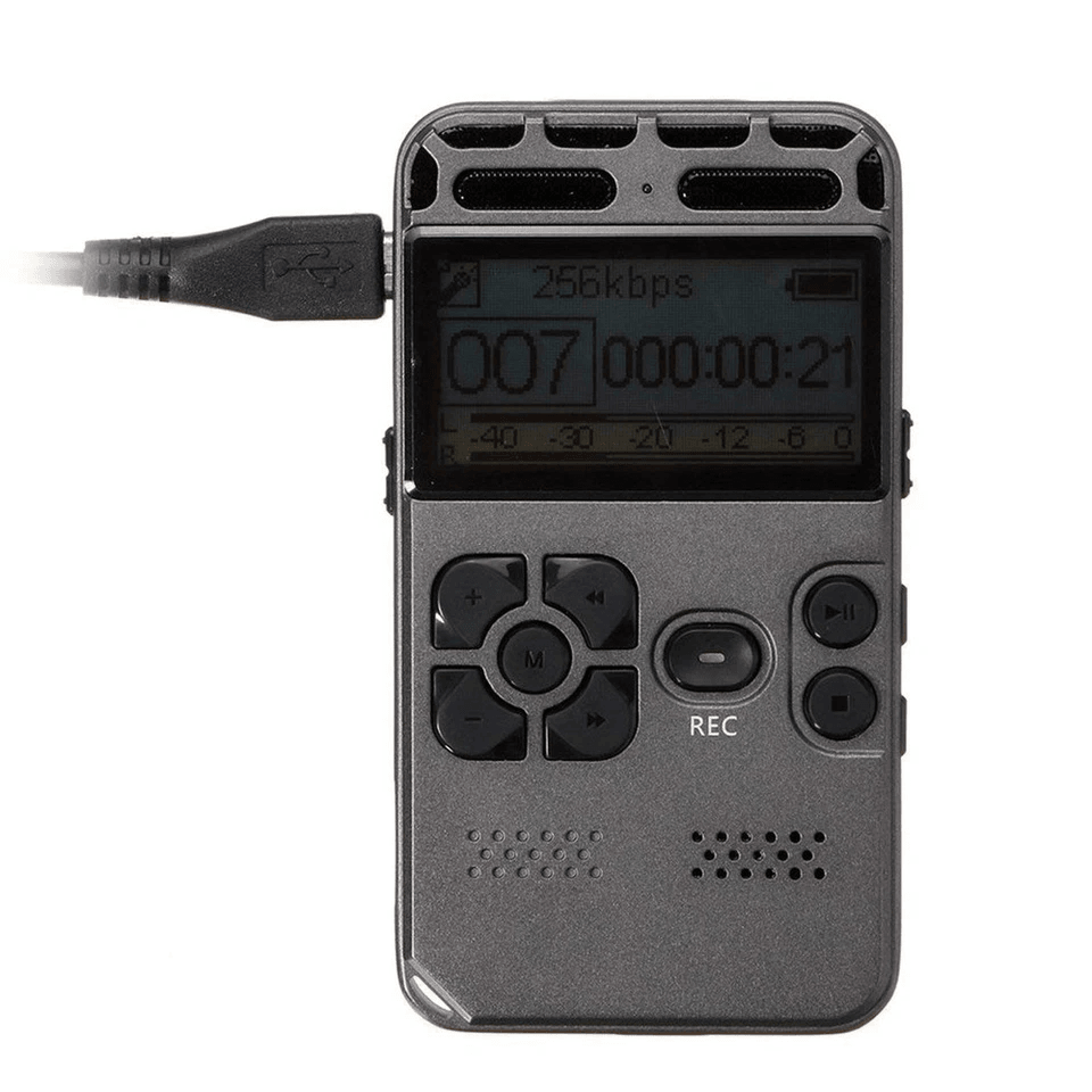 new rechargeable lcd digital audio recorder, mp3 player & dictaphone with voice activation