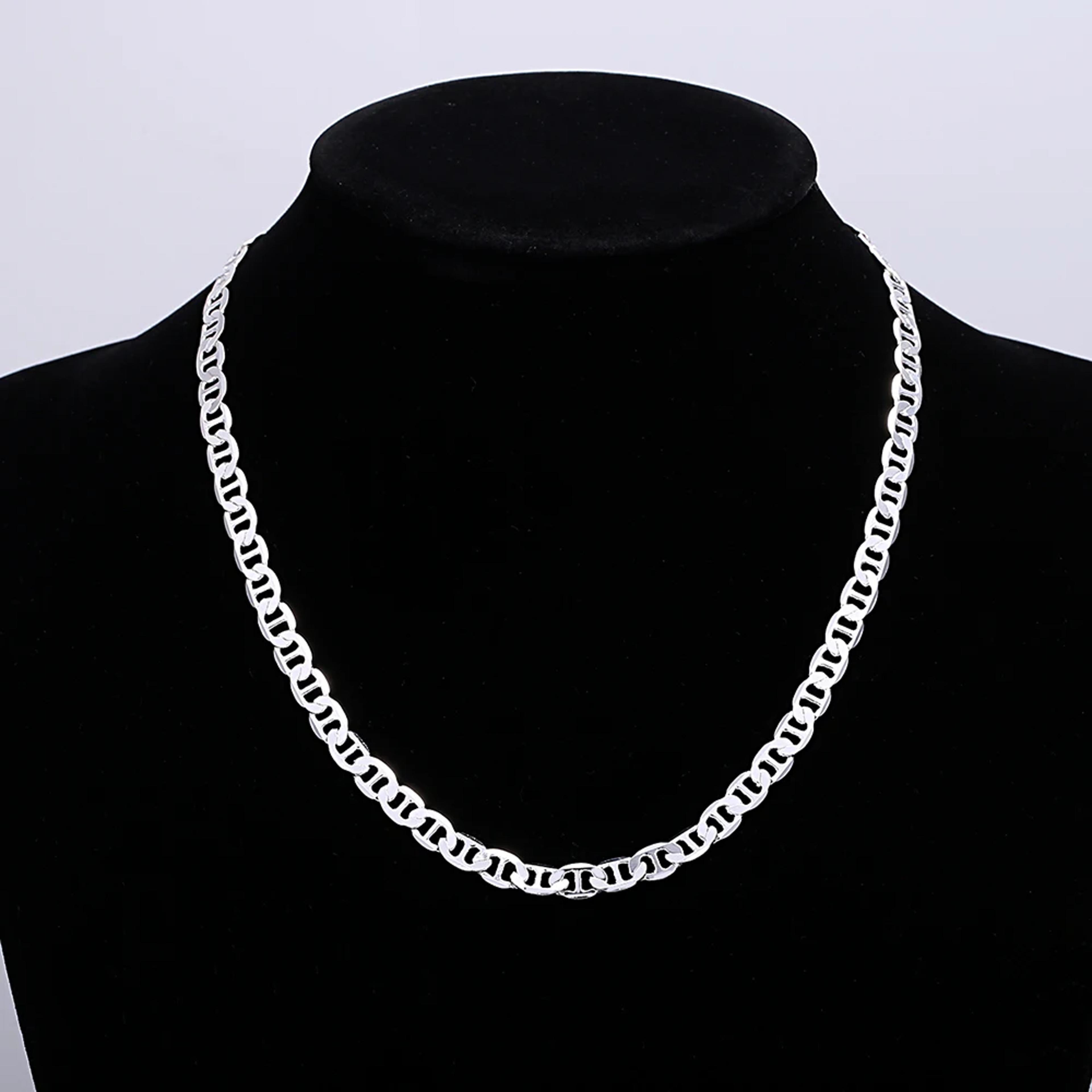 noble fashion sterling silver necklace for boys and men, solid charm jewelry for weddings