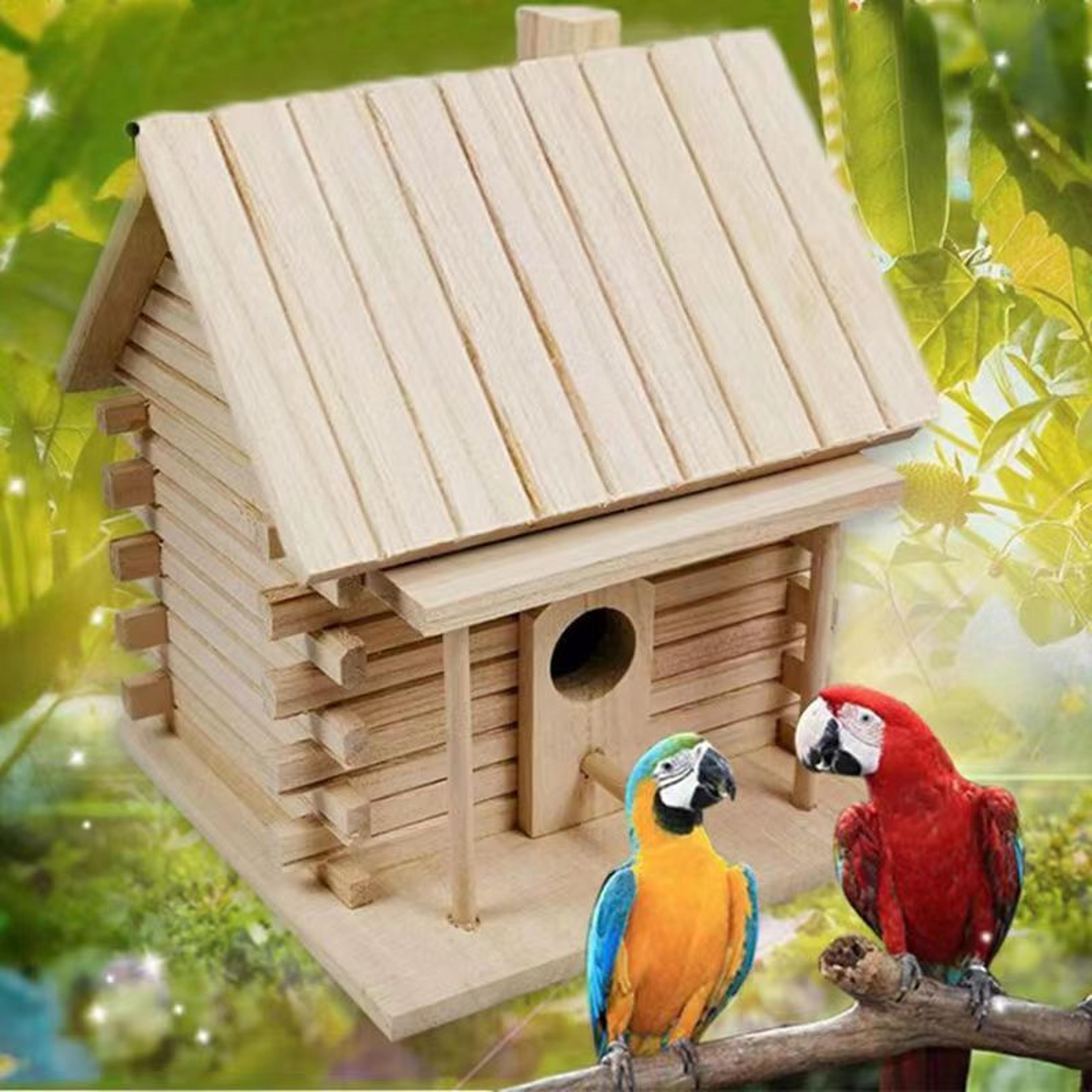hanging bird nest wooden birdhouse for outside bird cage accessories home garden decoration