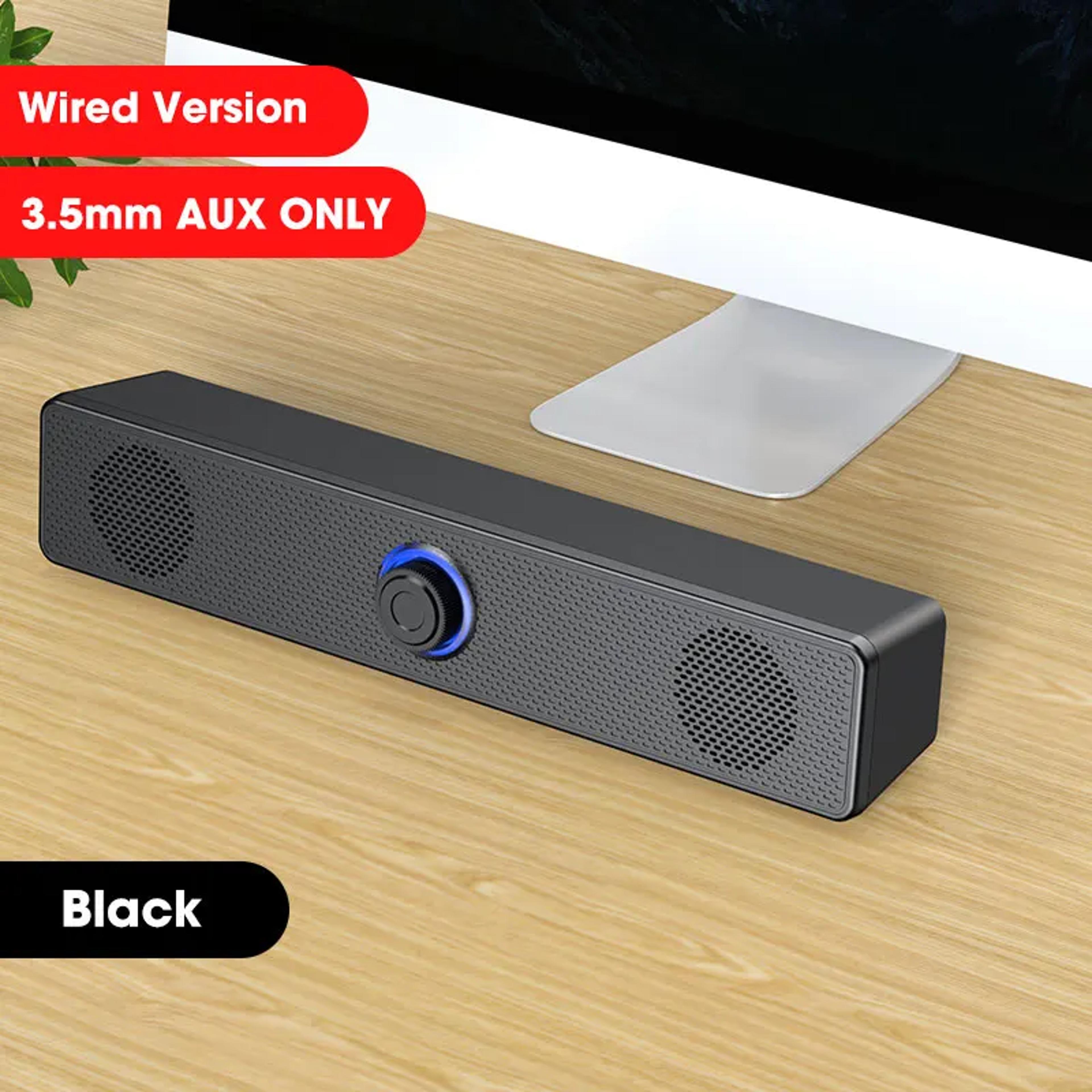 wired pc soundbar usb powered speaker for tv, laptop, gaming, home theater, surround sound system