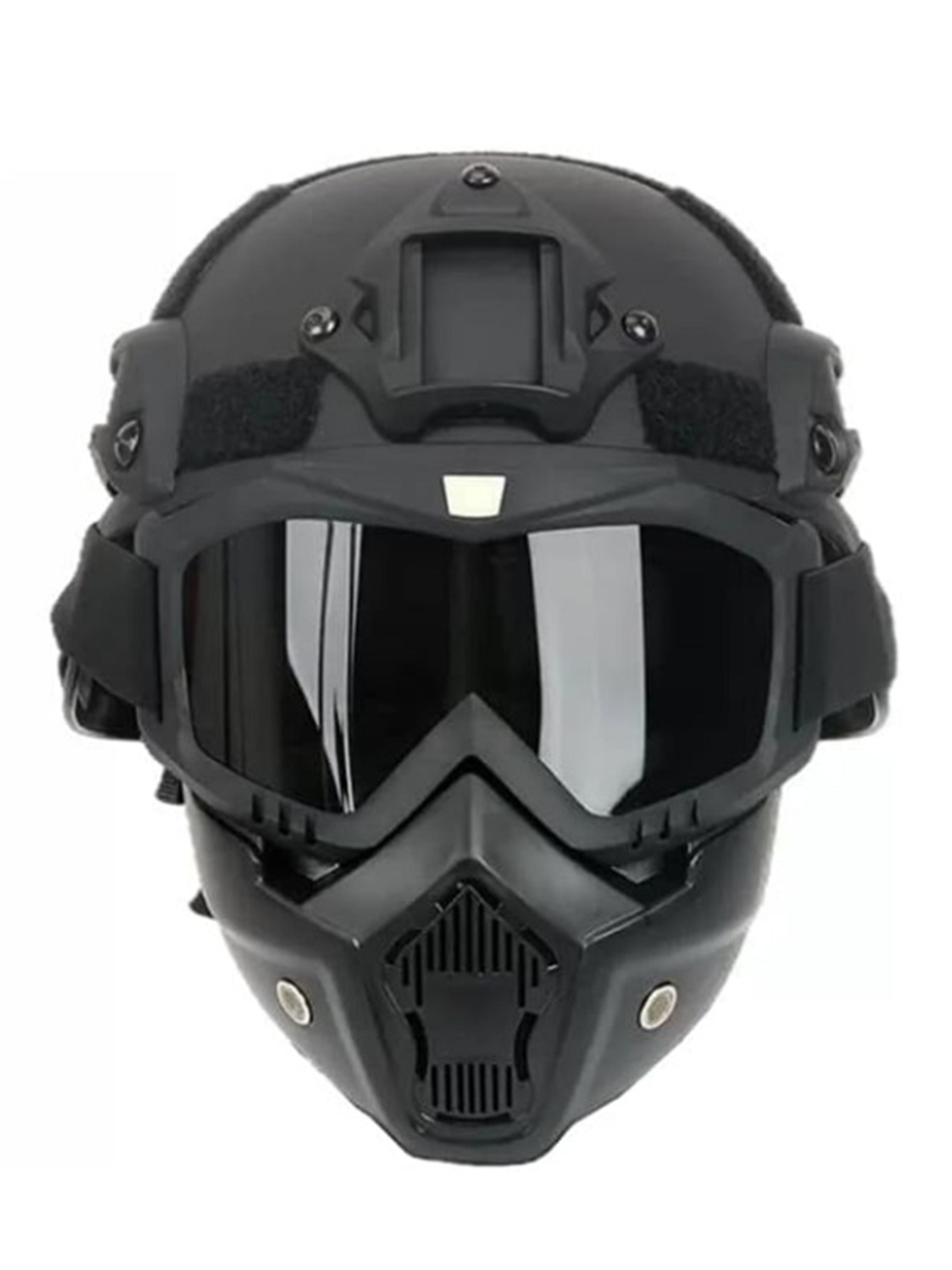 military tactical fast helmet set, full face mask, and goggles for airsoft, paintball, outdoor hunting cs