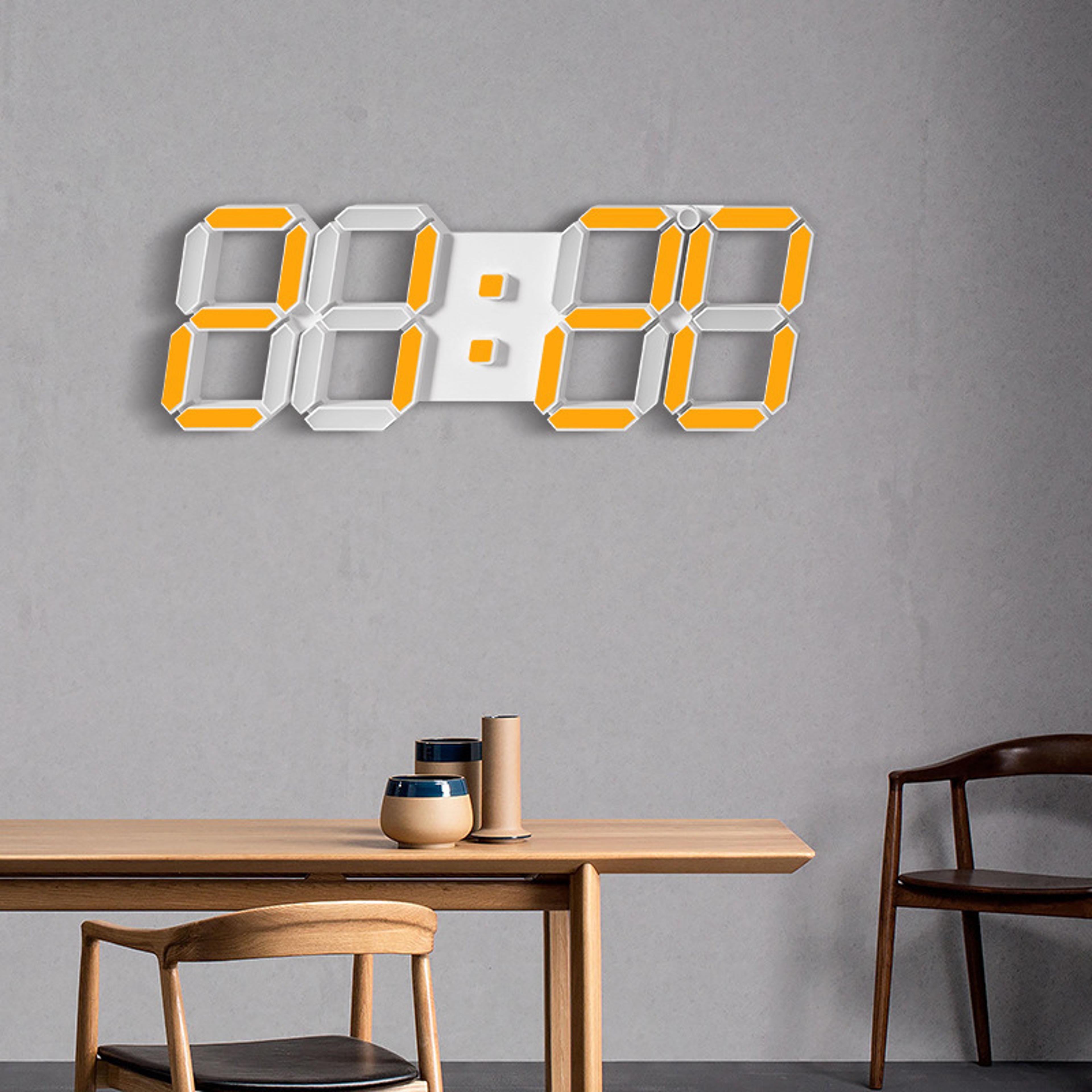 modern design led wall clock with remote control and automatic photosensitive function