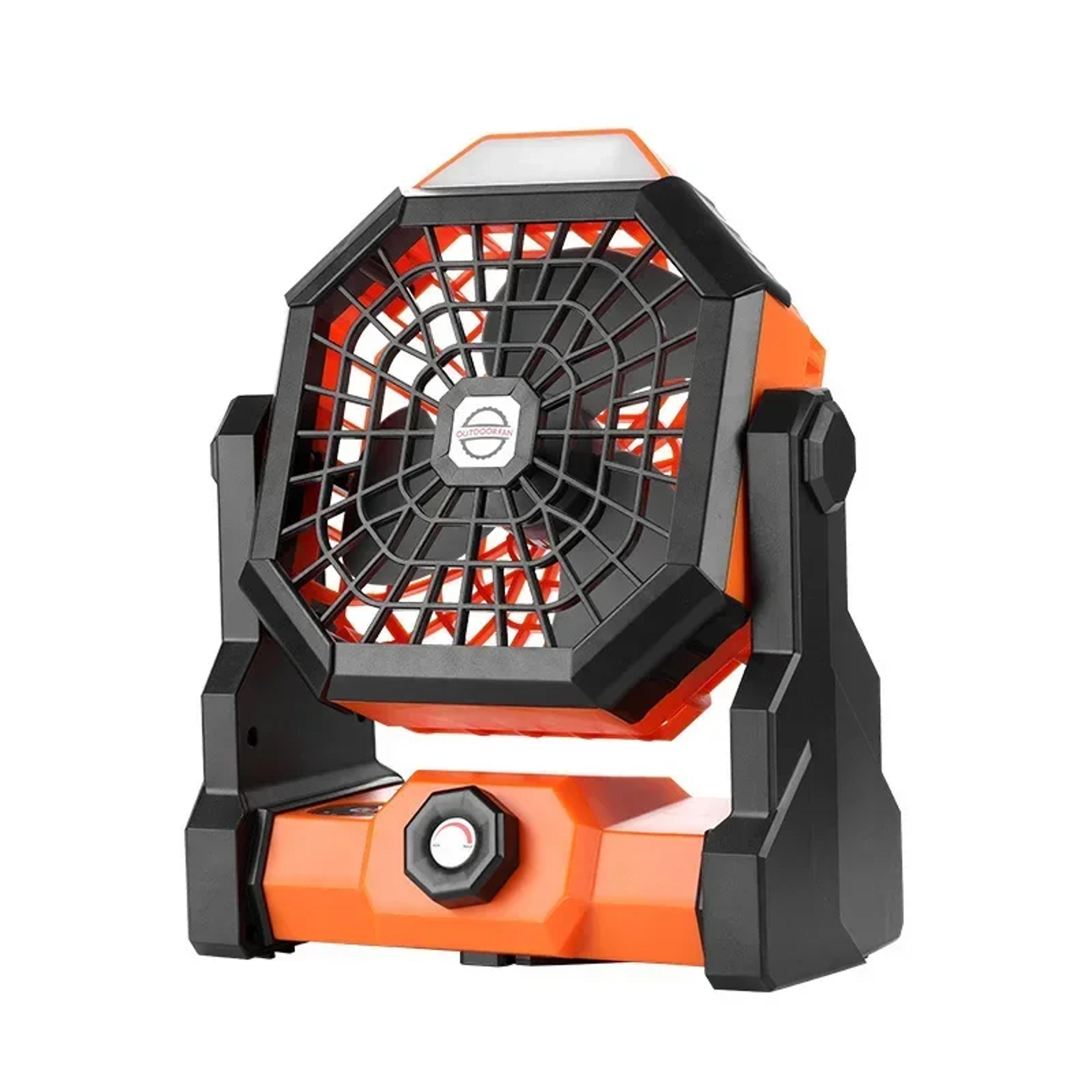 high-capacity outdoor camping fan portable desk fan with led light hook for tent trip car use