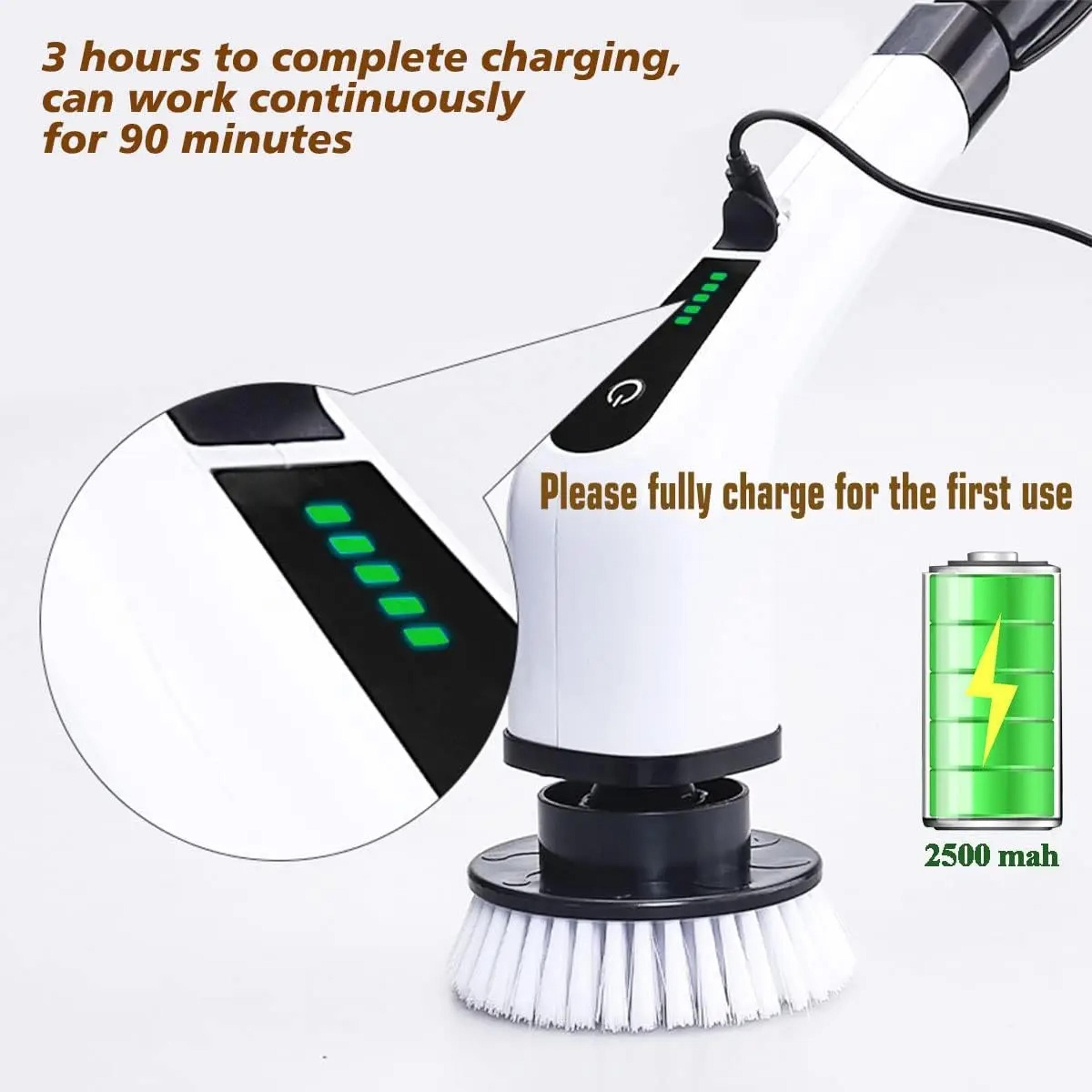 cordless electric spin scrubber for bathroom, toilet, kitchen, power brush for stain and mold removal.