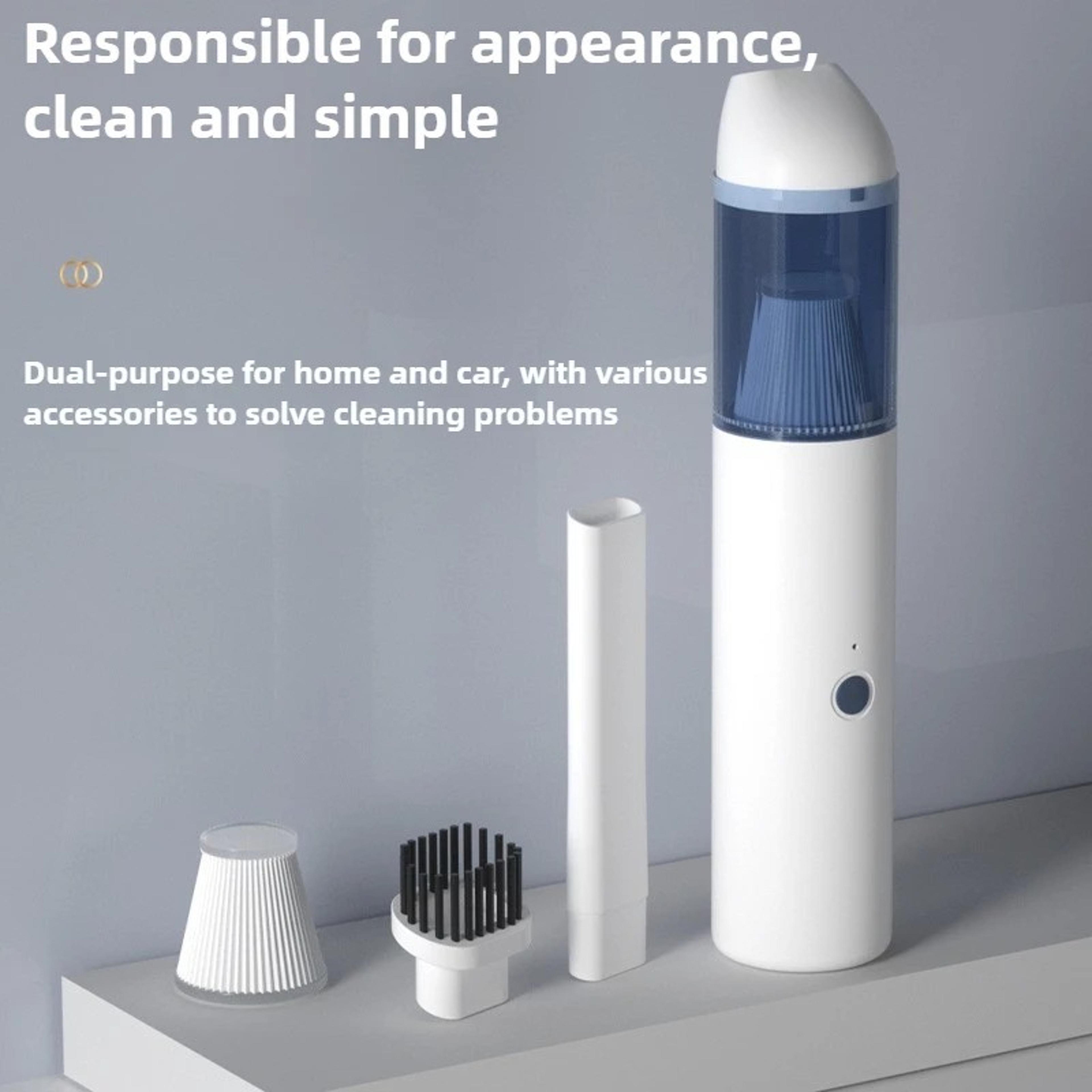 handheld mini cordless car vacuum cleaner, wireless charging for home and desktop cleaning