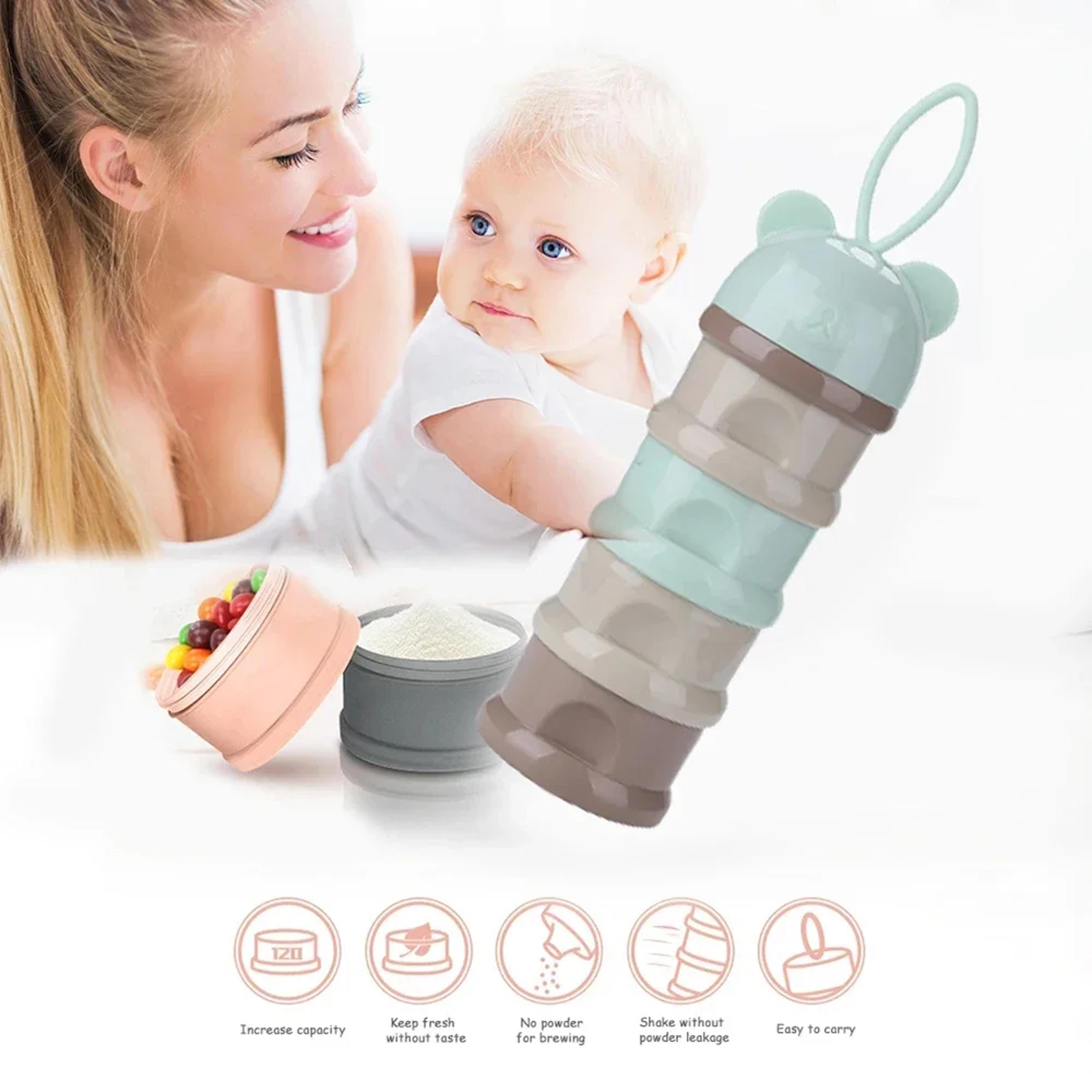 toddler baby snacks food storage box, grid portable milk powder box container, formula dispenser milk powder bottles