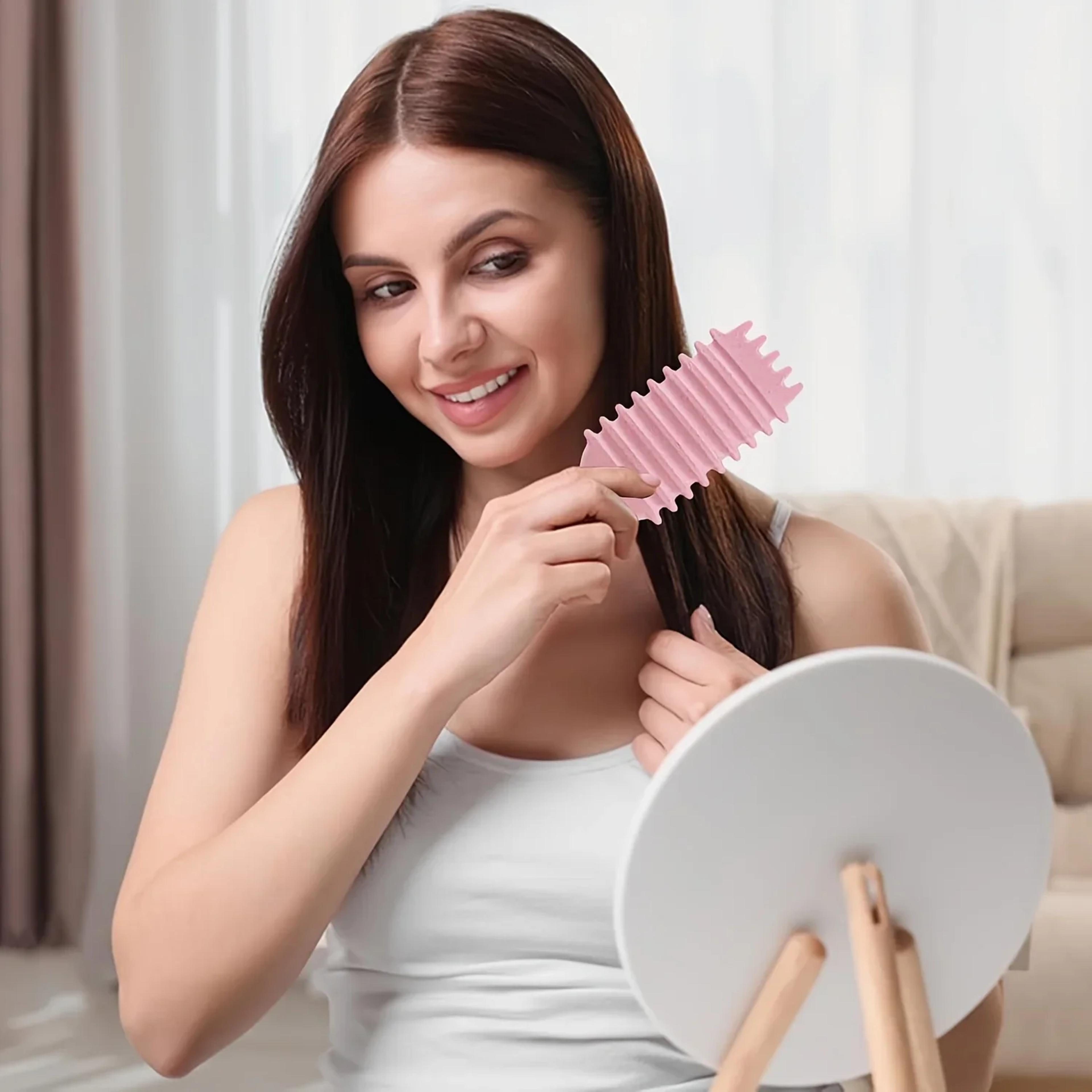 curly hair detangling brush, scalp massage comb with cleaning claw and natural bristles styling tool