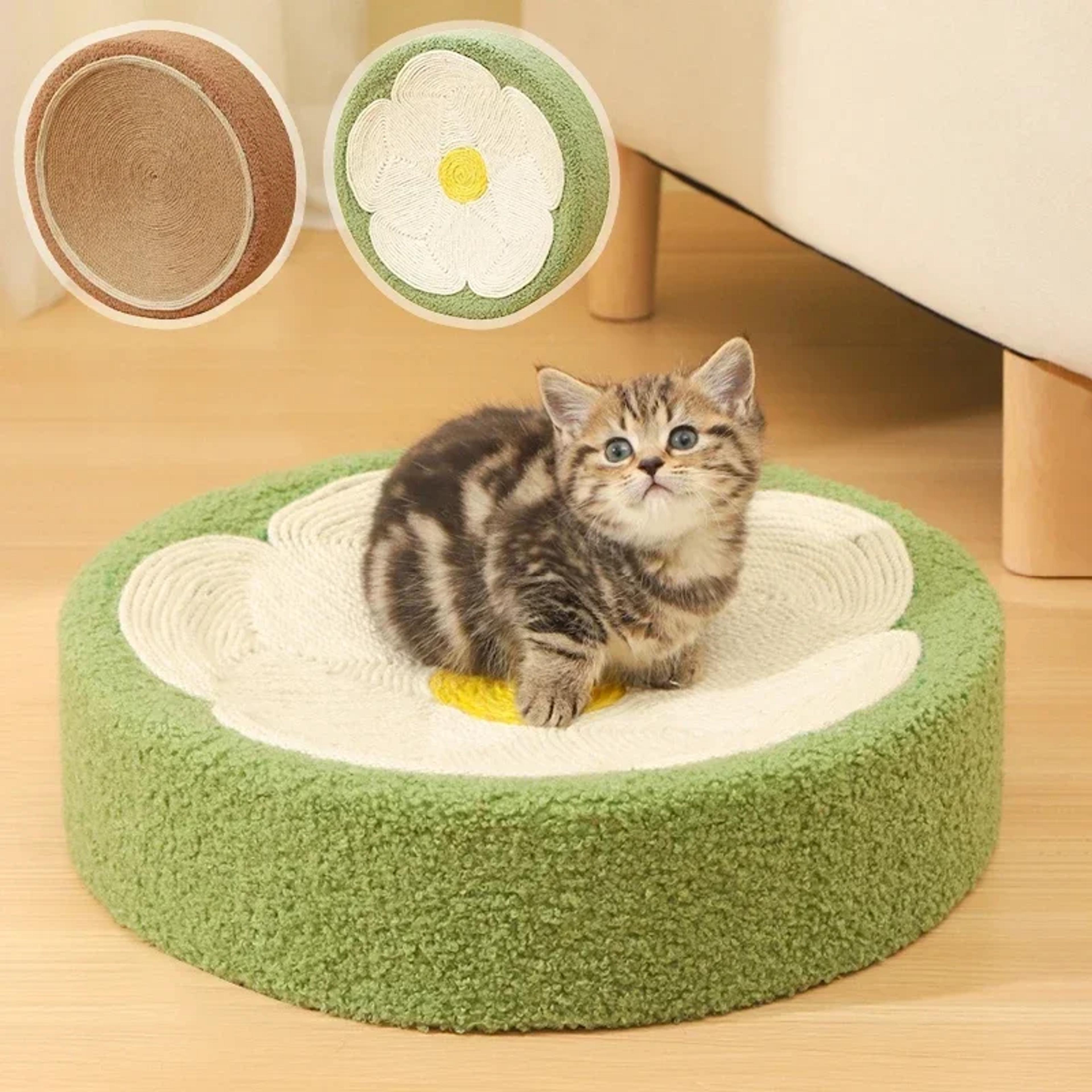 cat scratching bed, two-in-one scratching board, hemp rope braid, plush pet bed, cat exclusive
