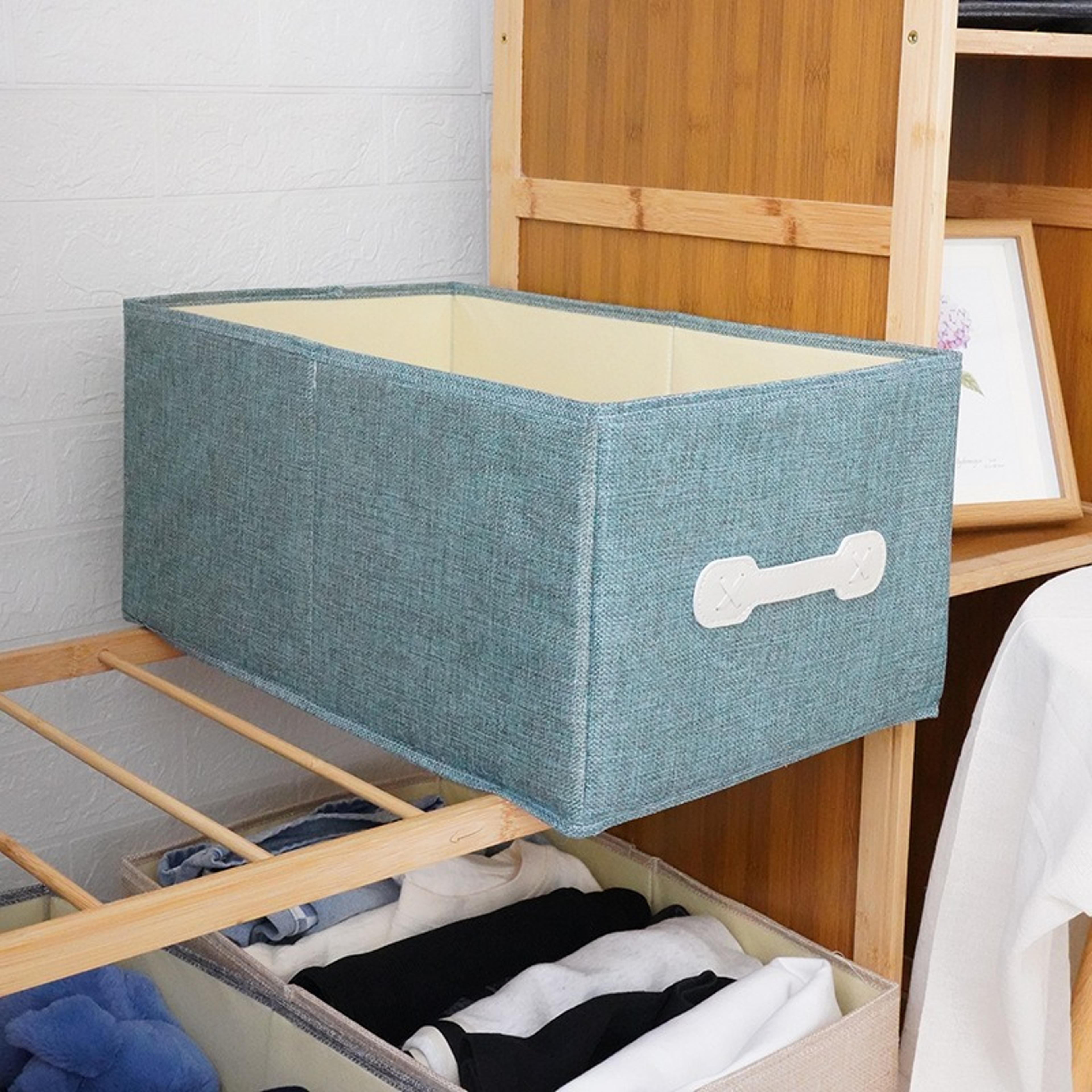 folding storage basket, household clothes and pants storage box, drawer style clothing organizing box, wardrobe layering