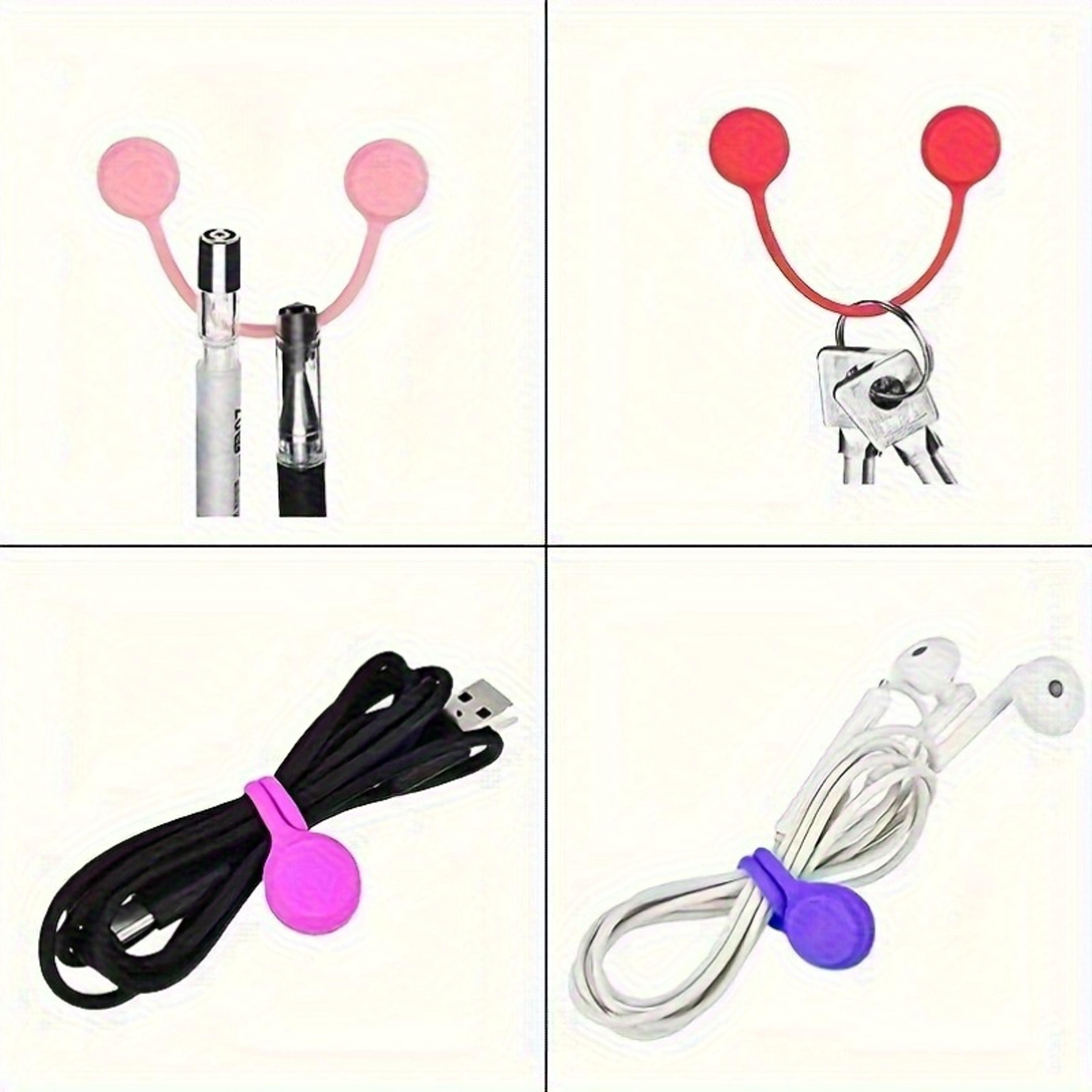 magnetic cable ties for usb headphones keychains desk cord organizer