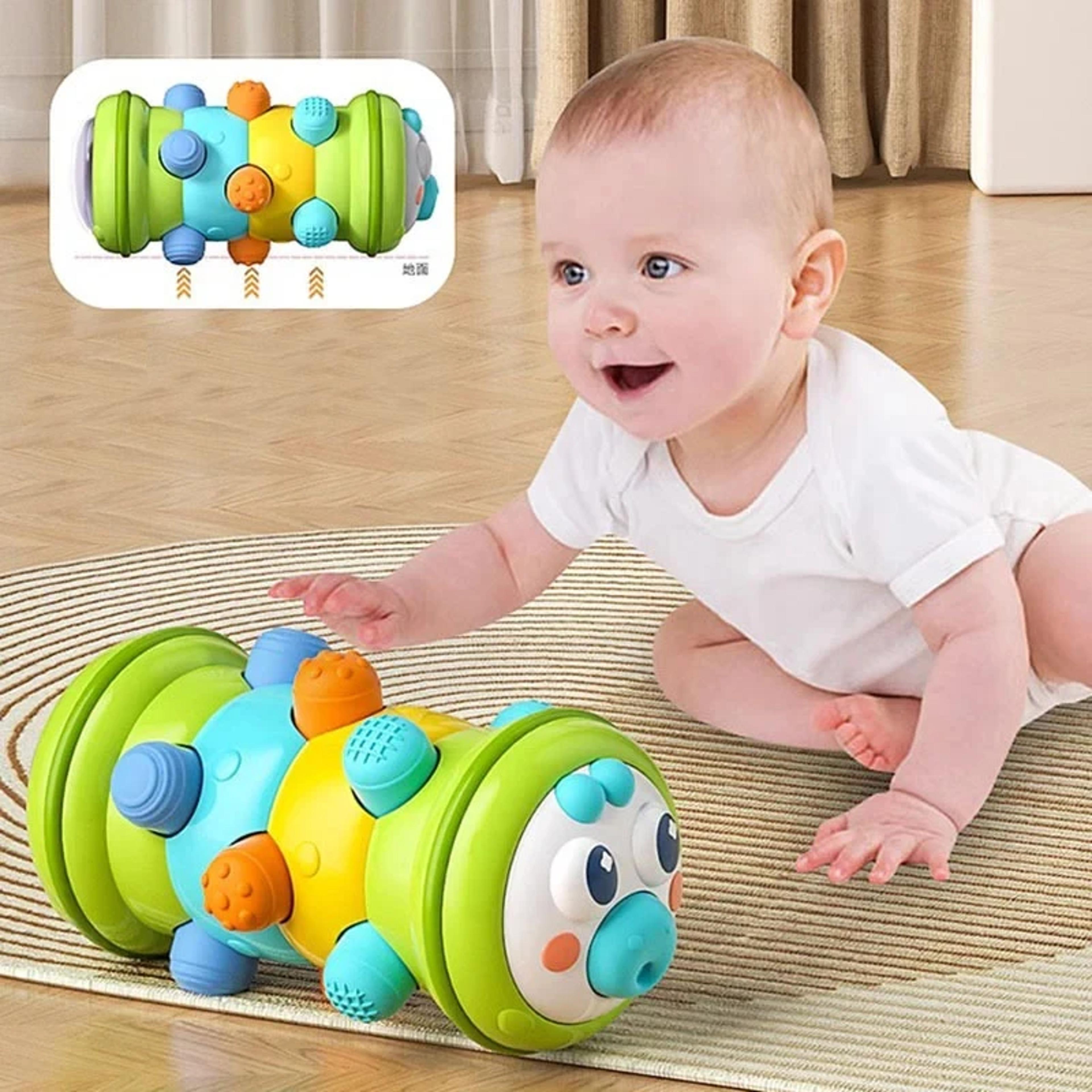 montessori baby crawling roller toy, tummy time sensory toy for infants, educational development toy