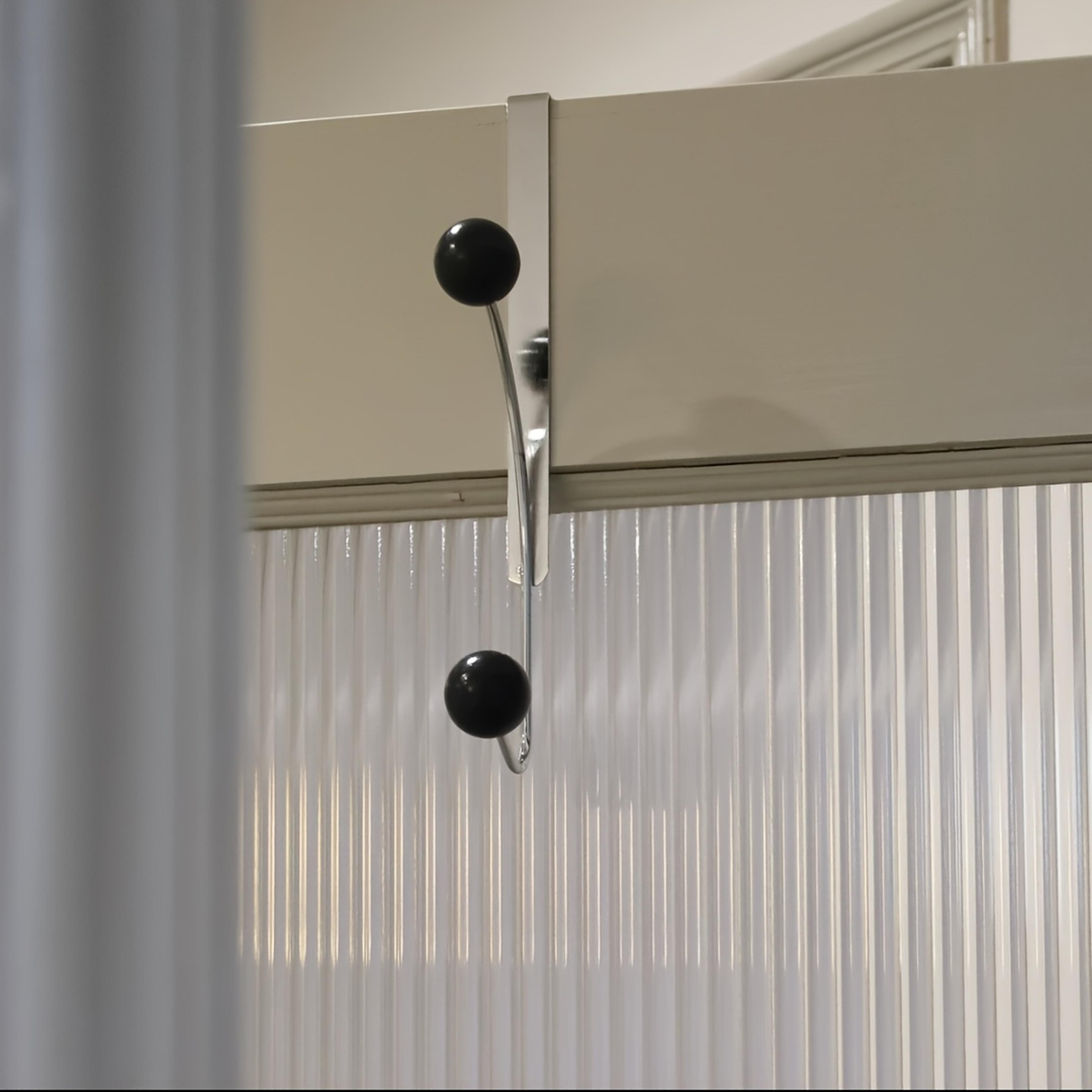 heavy-duty over-the-door iron hook rack easy install metal hooks for coats hats ideal for bedroom kitchen and bathroom.