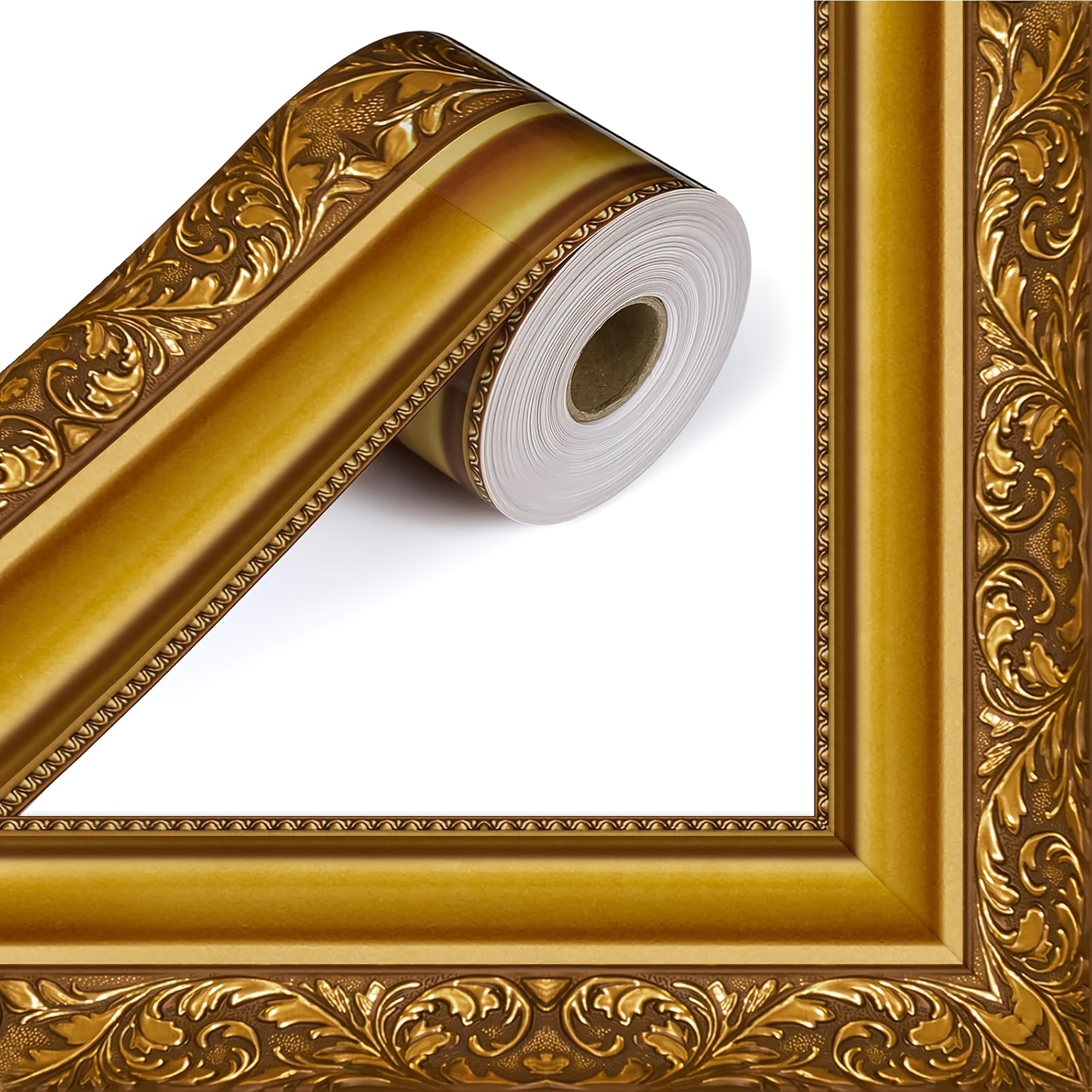 gold photo frame diy poster border stickers fashion self-adhesive border decorative sticker.