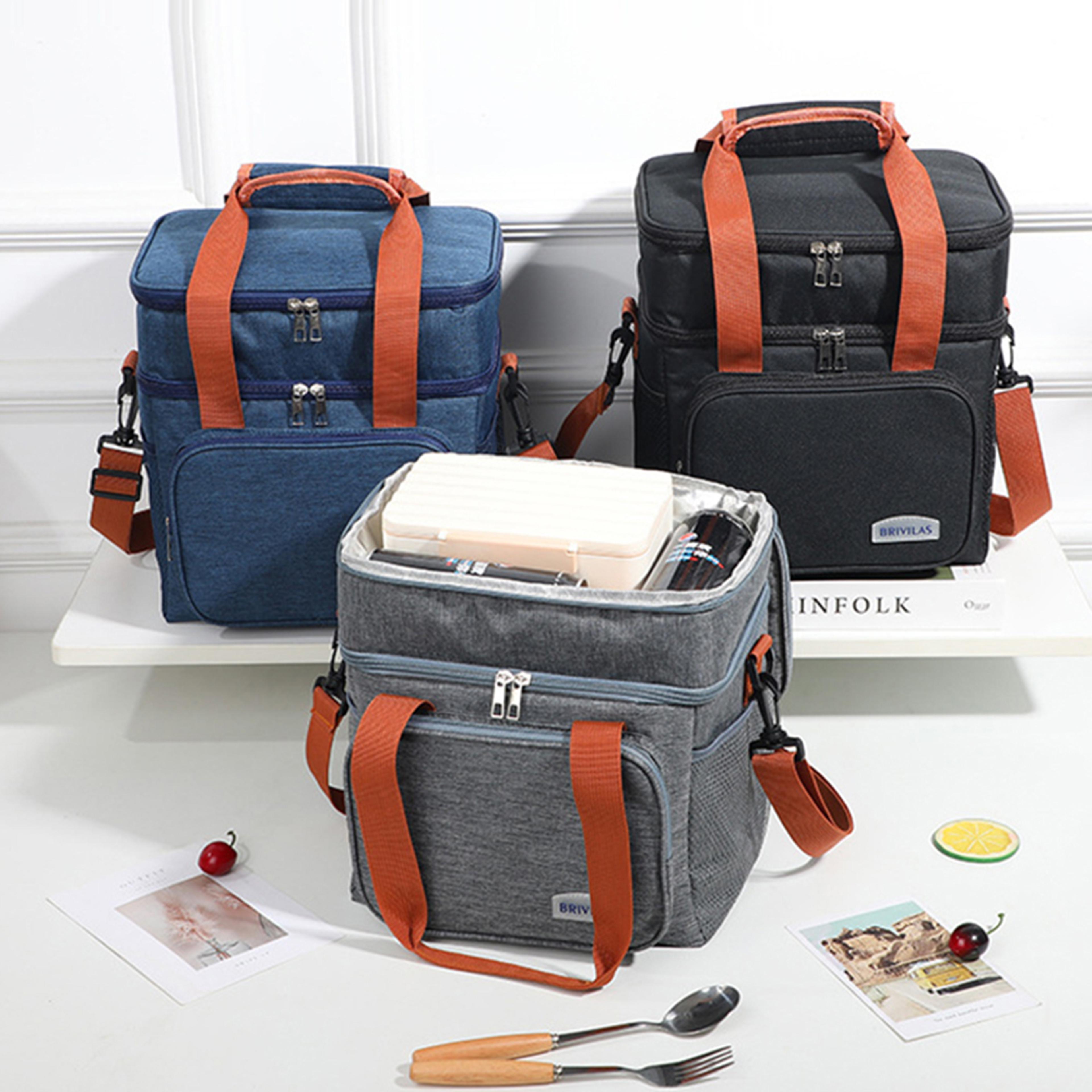 fashionable large capacity crossbody insulated lunch bag – thickened & stylish business lunch cooler