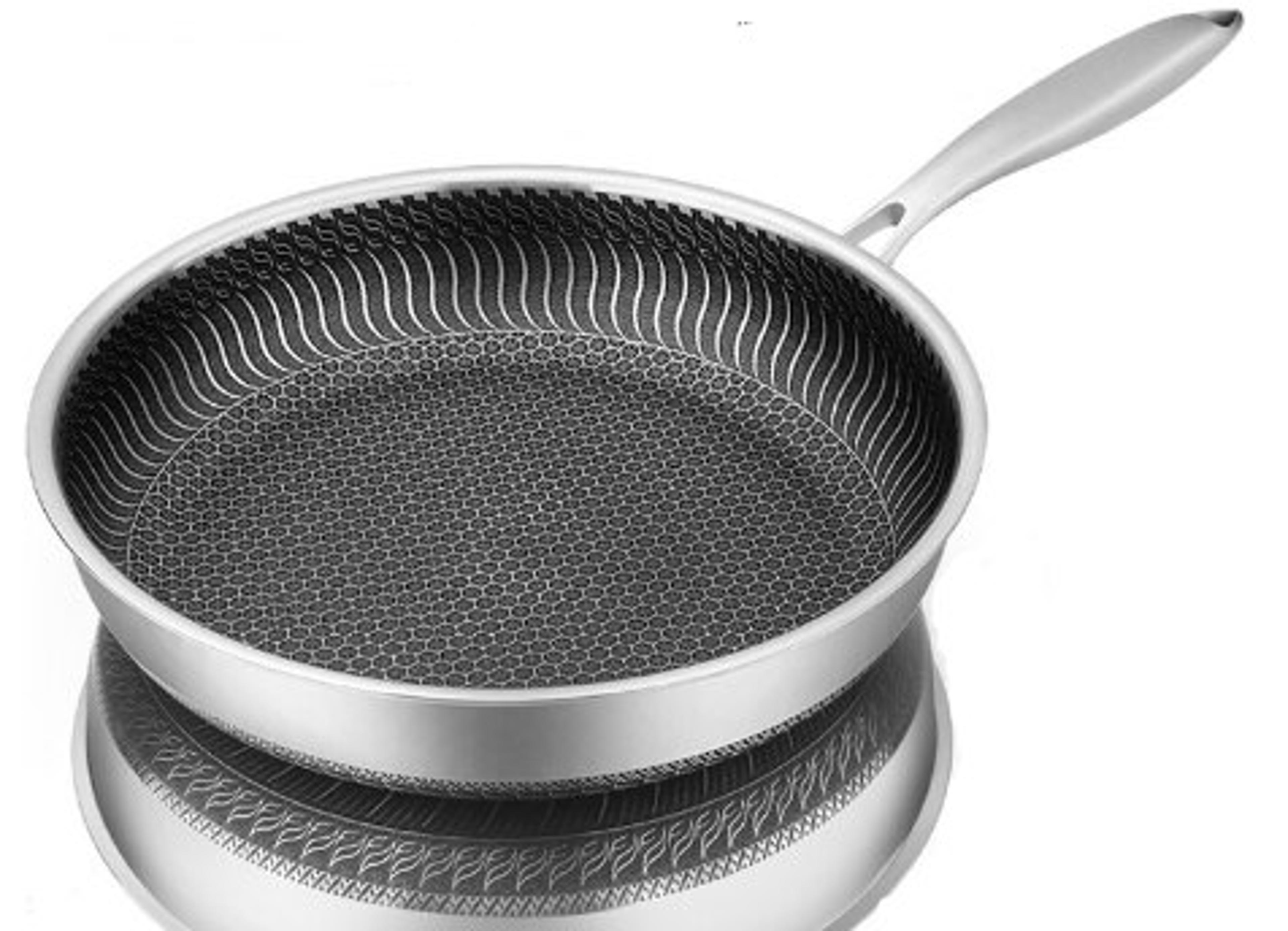 whole body stainless steel frying pan - double-sided honeycomb skillet for all stove types