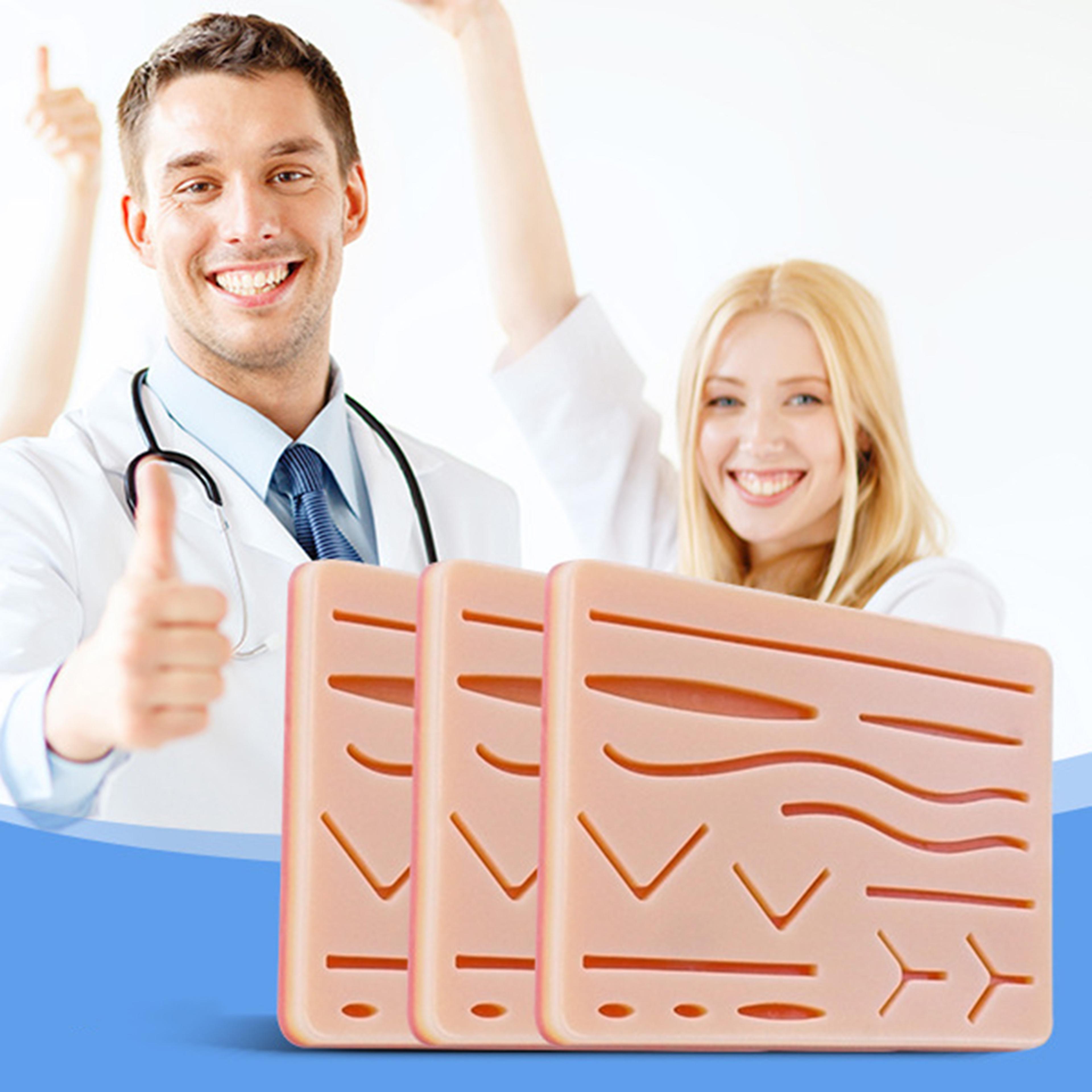 silicone skin pad suture training kit for surgeon medical practice, traumatic wound simulation