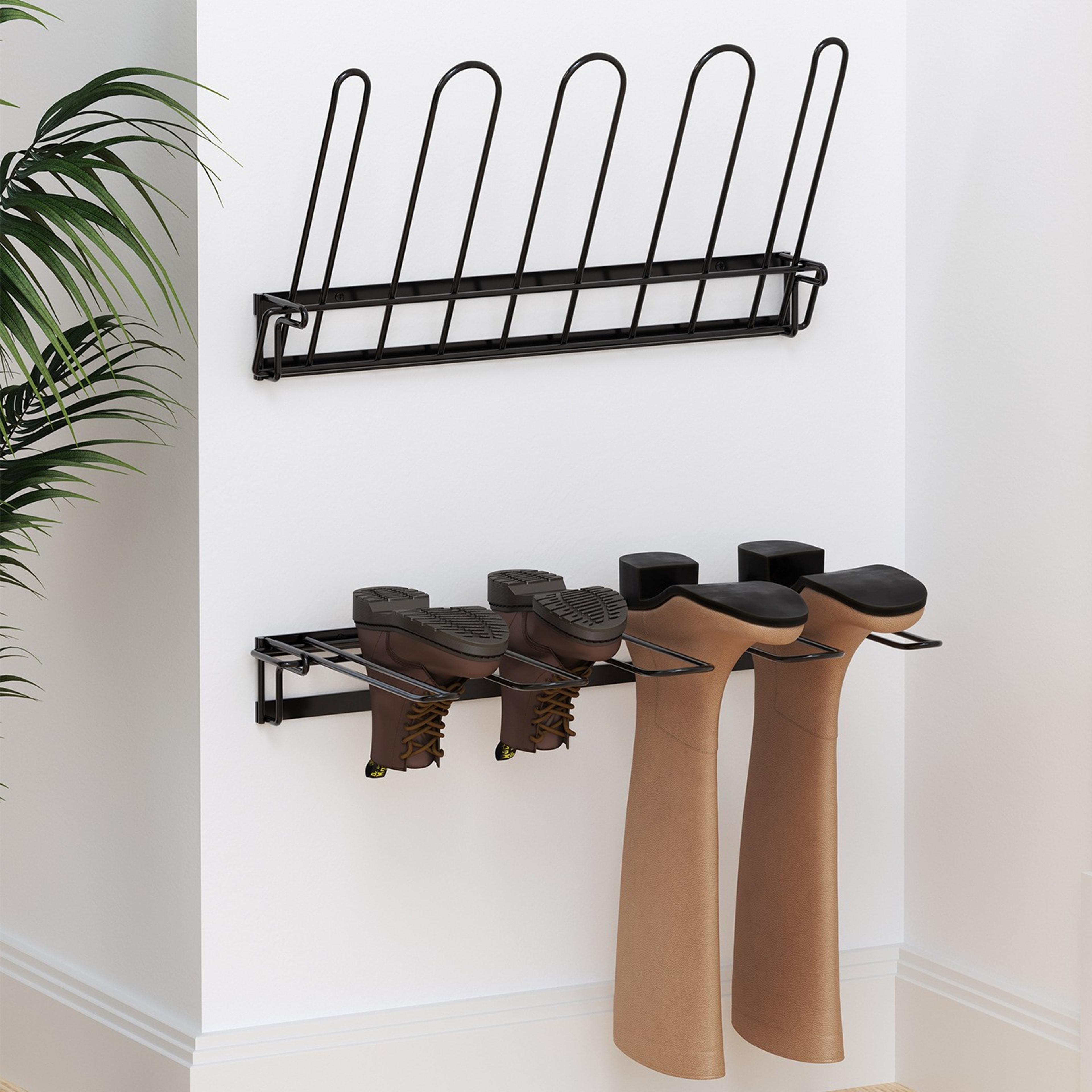 sturdy metal boot rack hanger wall mounted boot organizer for closet & entryway