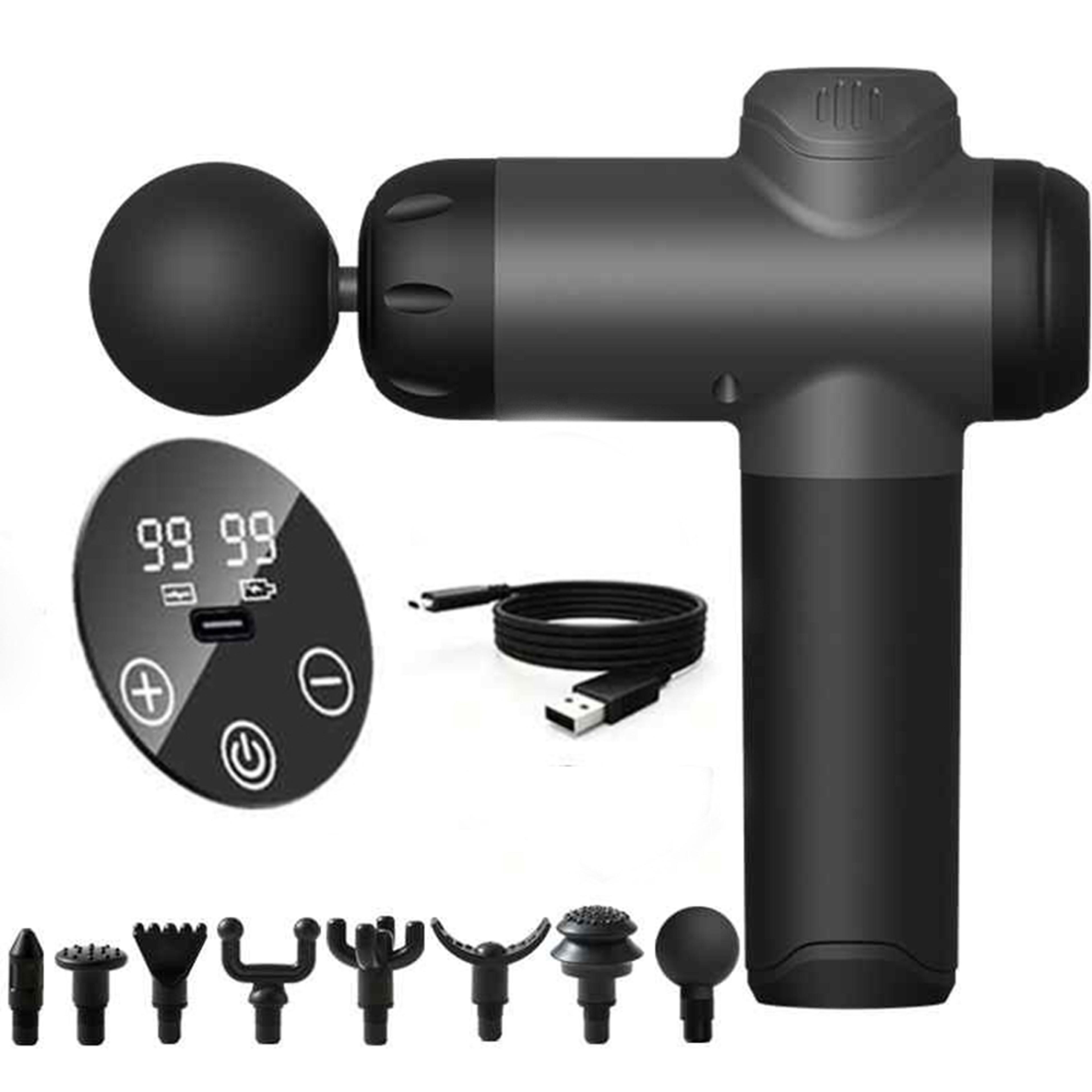 portable massage gun with heads high-intensity vibration for deep tissue relief