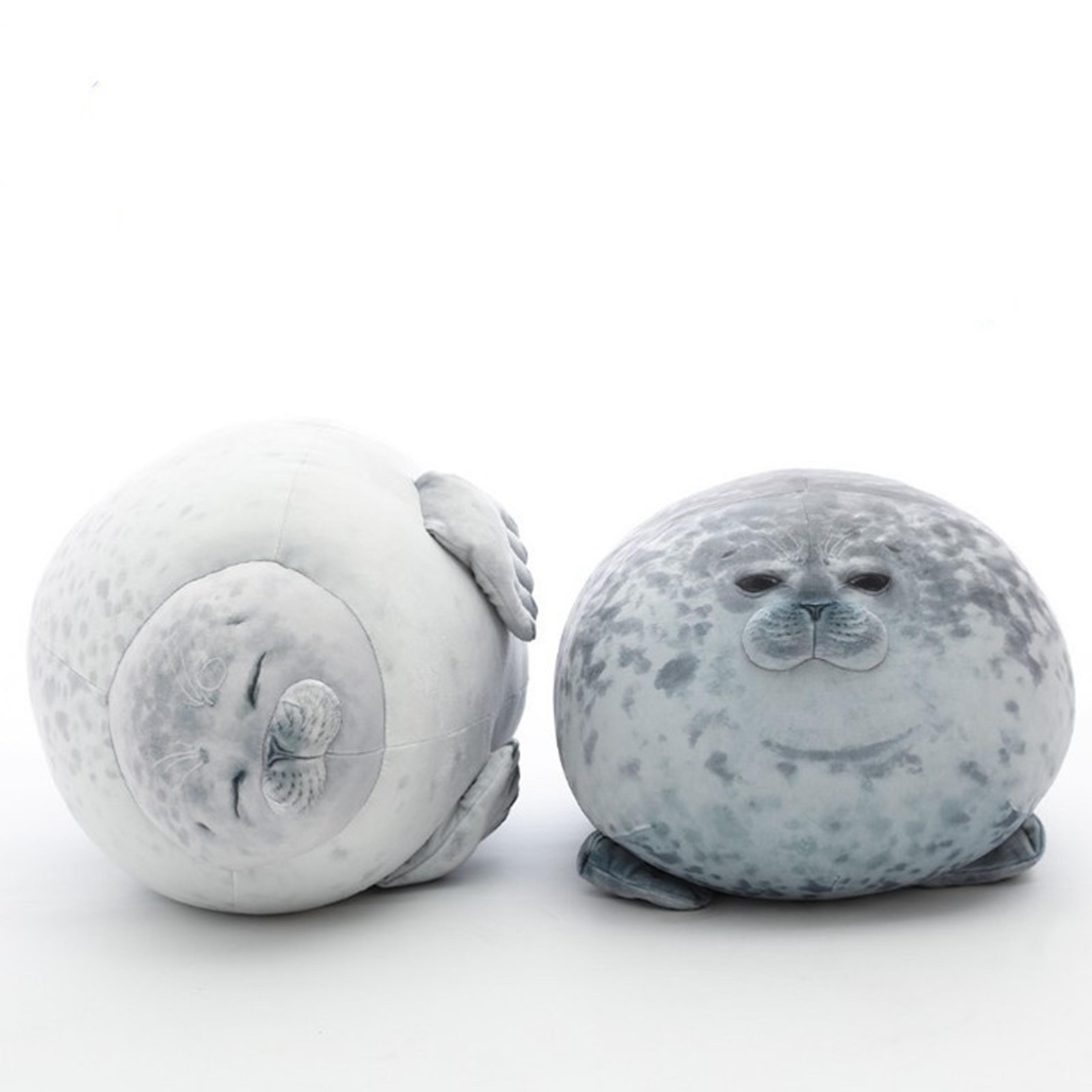 angry blob seal pillow – cute chubby sea lion plush stuffed toy for kids, baby sleeping & throw pillow