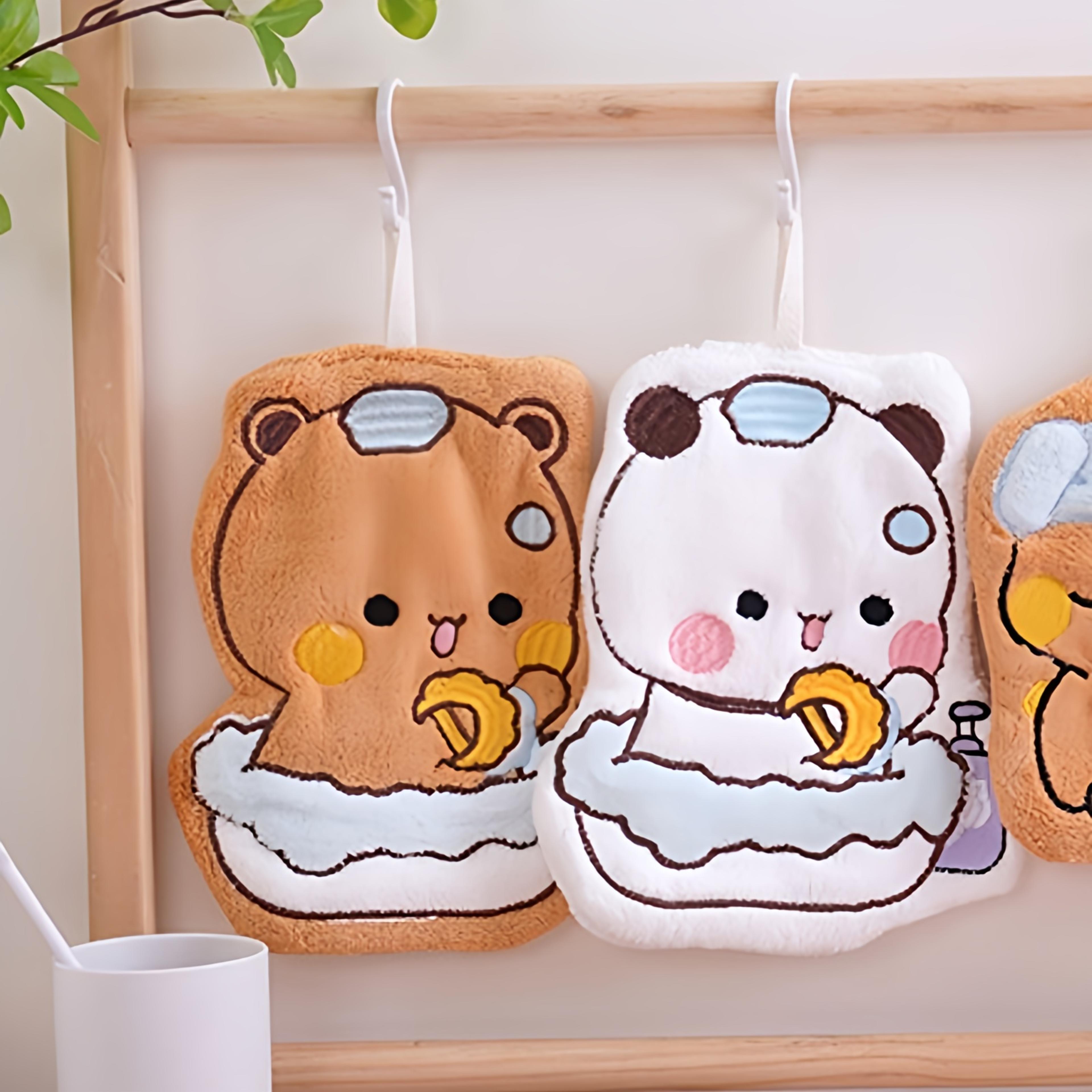 cartoon bubu dudu hand towel – double layered, absorbent coral fleece towel for home