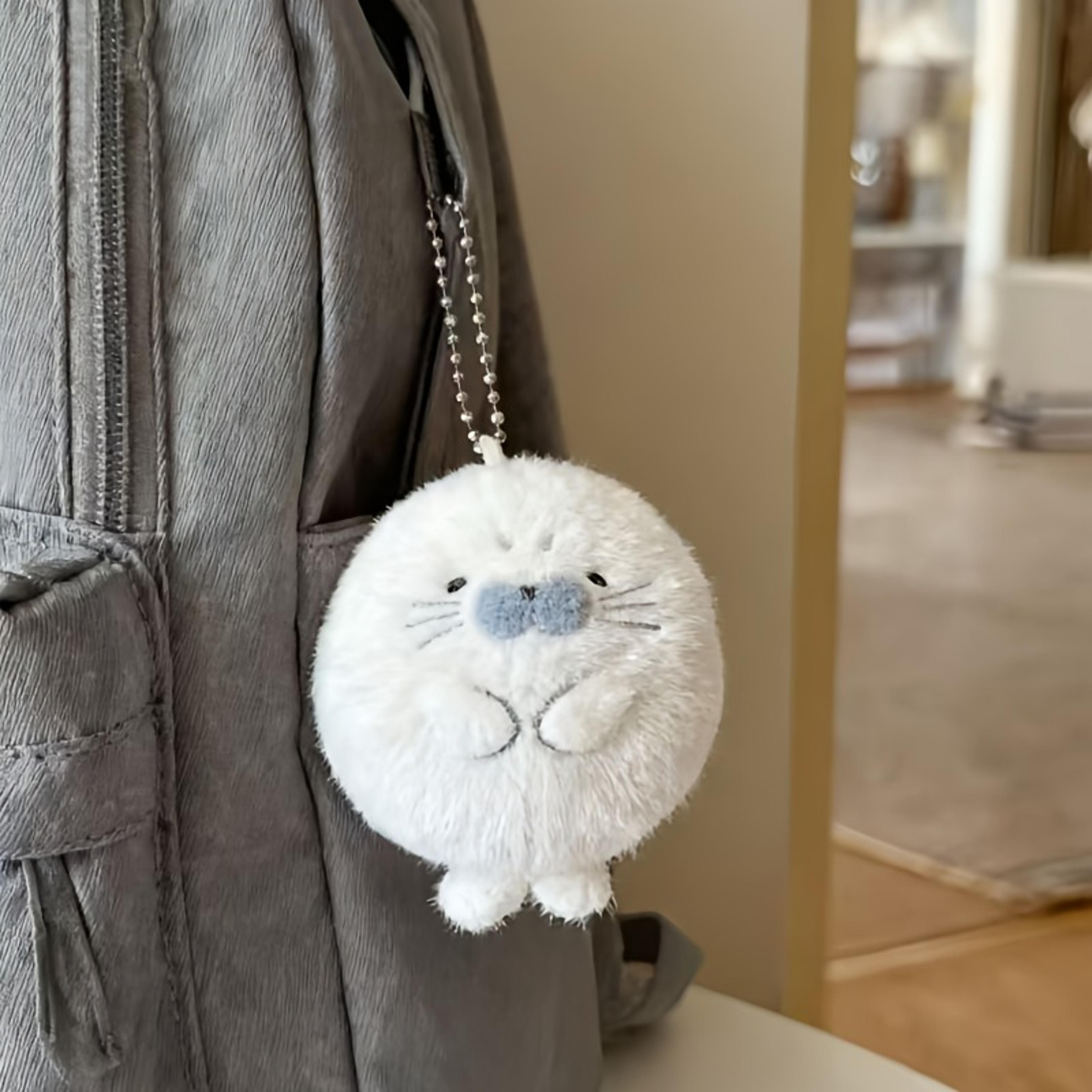 cute soft seal plush keychains animal keychain pendant for kids, perfect christmas & new year gift