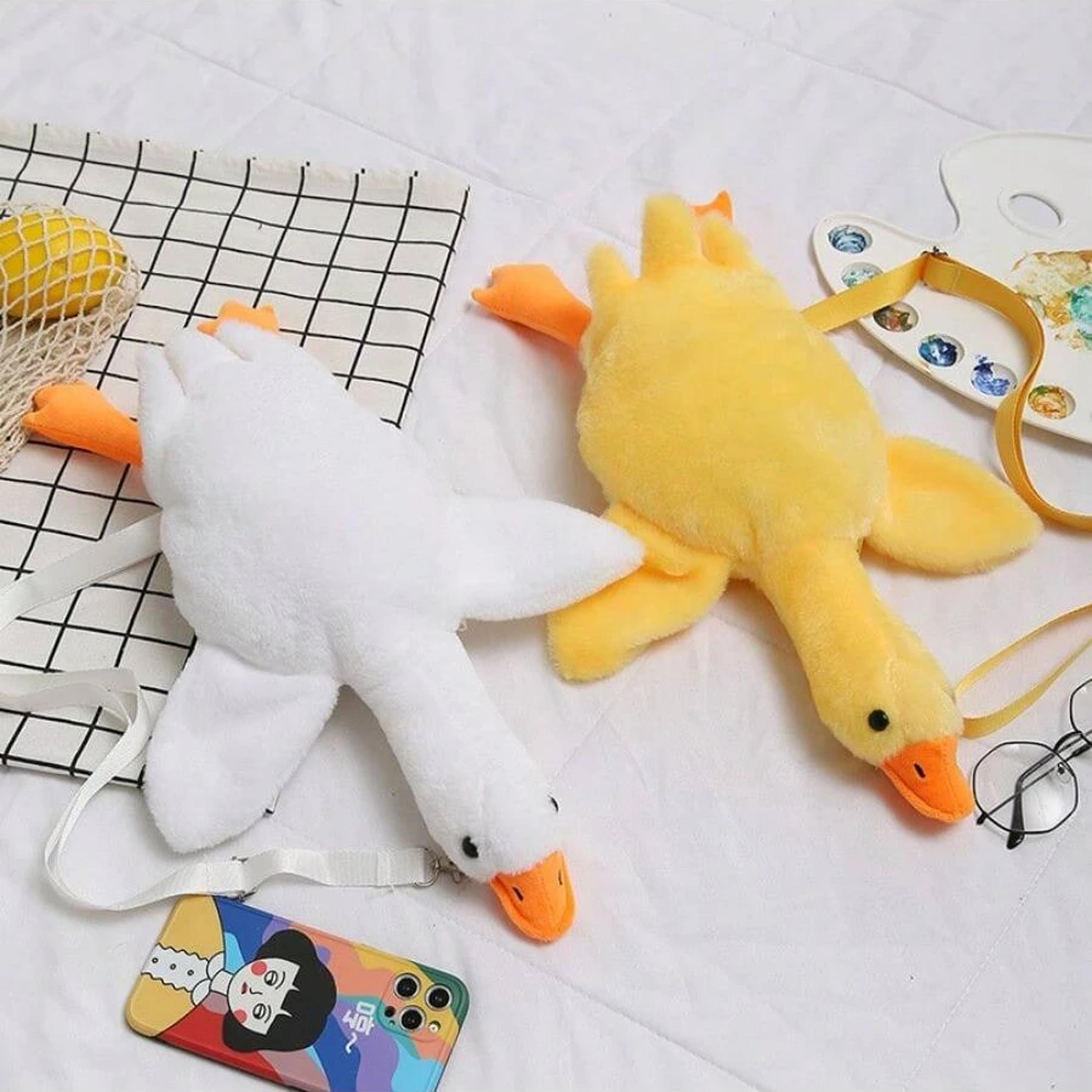 cute goose plush shoulder bag coin purse – yellow duck kawaii plush toy for kids and adults, perfect birthday gift