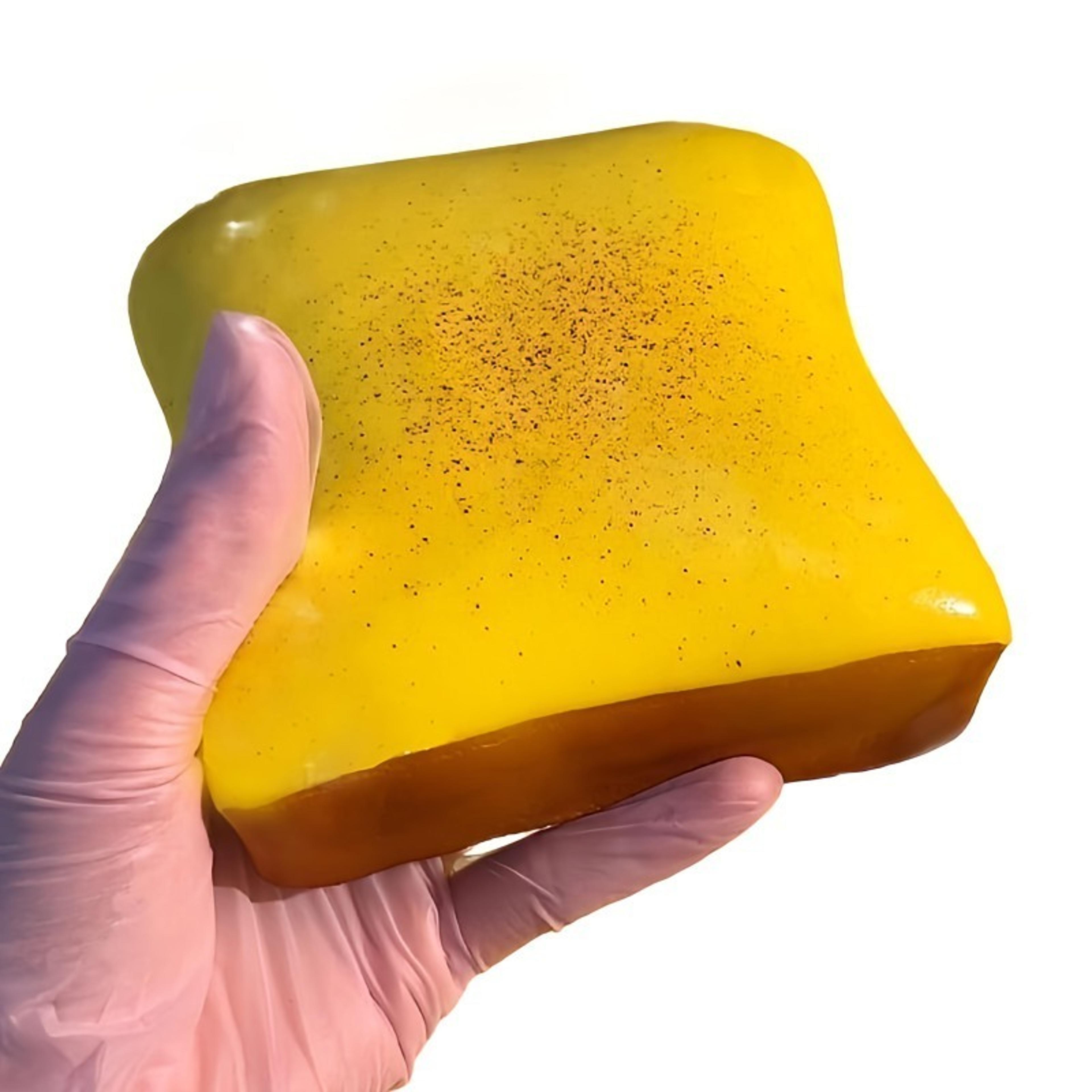 super wet soft buttered toast squishy toy slow rebound stress relief fidget toy, funny sticky squeeze vent gift