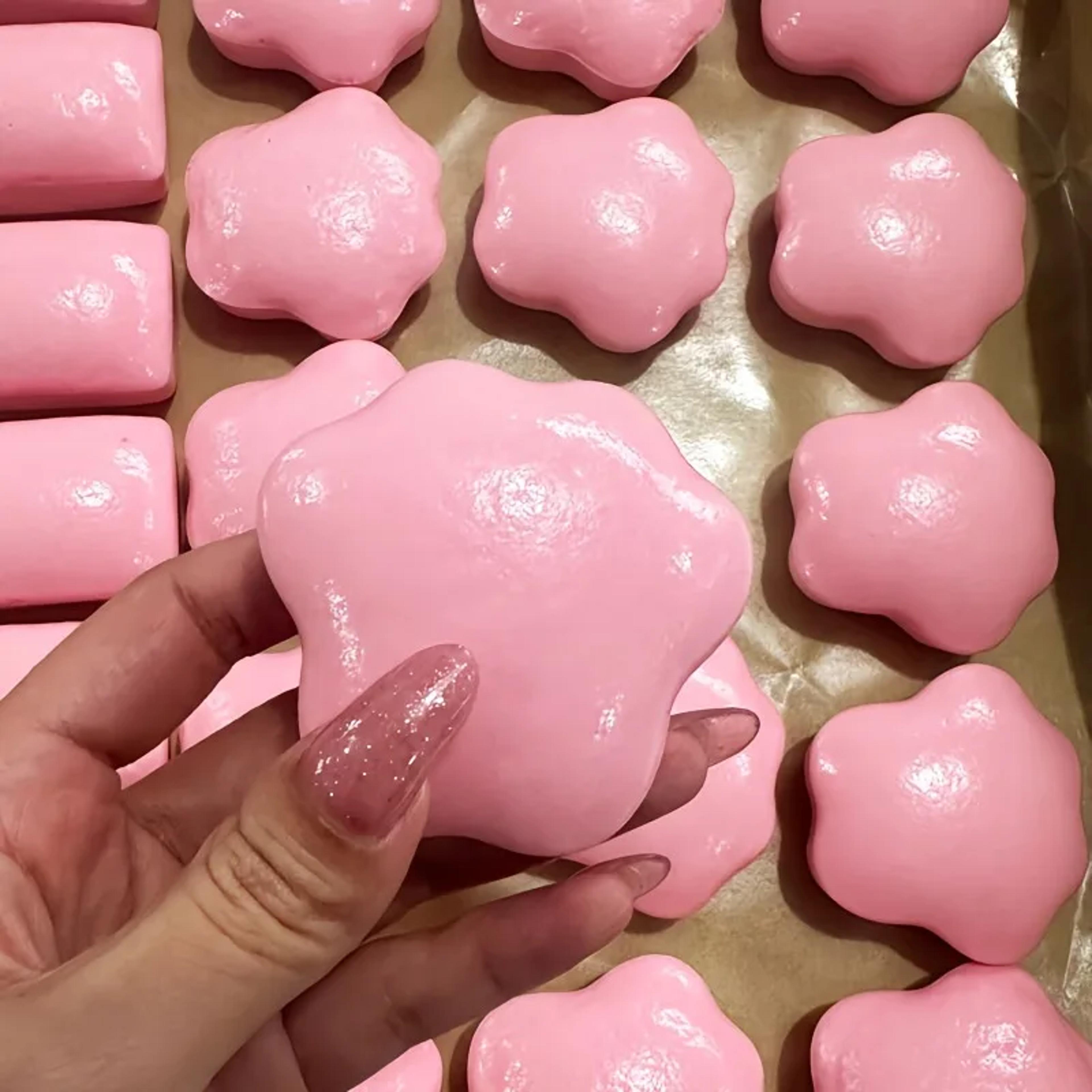 cute pink cat paw fidget toy slow rebound stress reliever for girls
