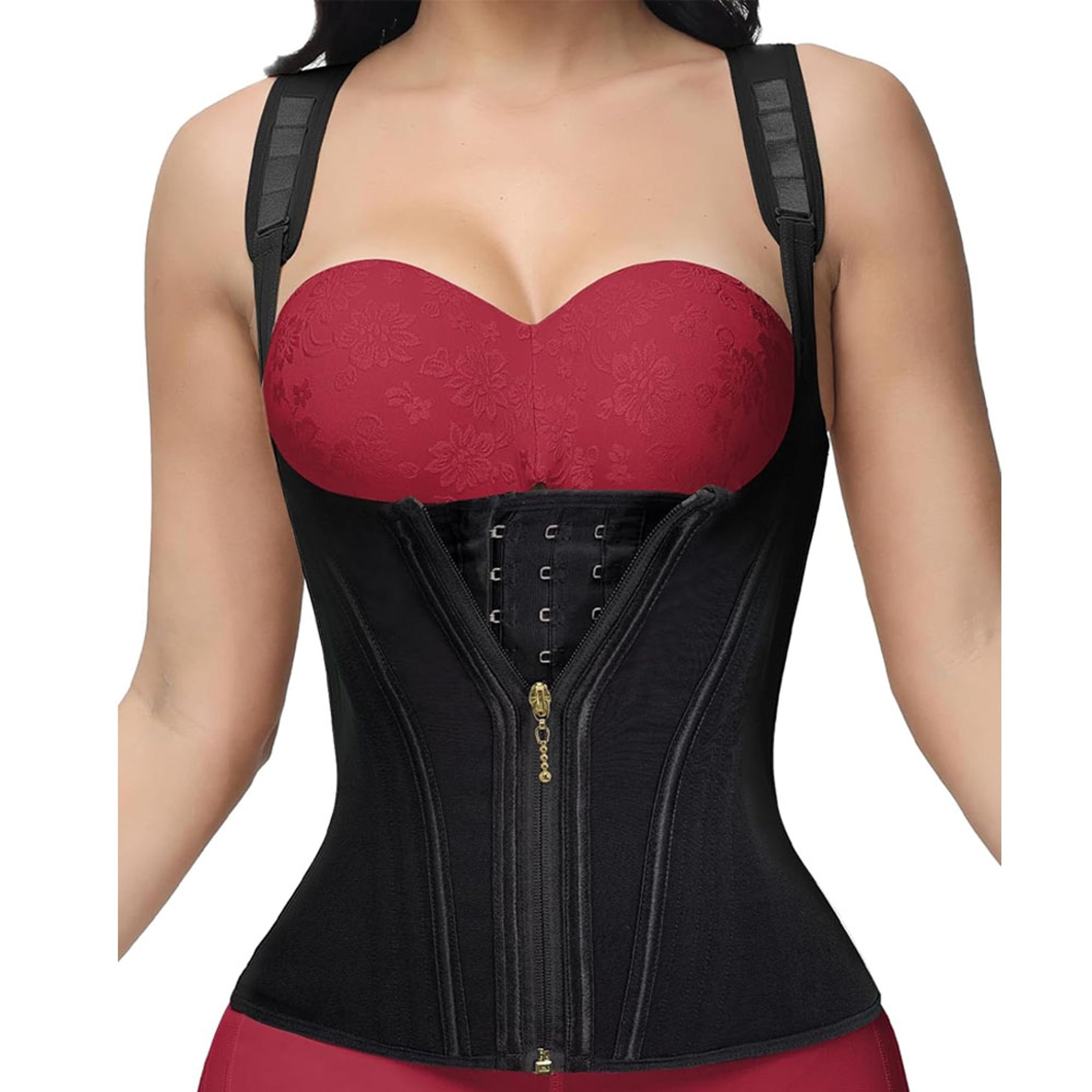 waist trainer for women tummy control sports girdle & workout body shaper with adjustable shoulder strap