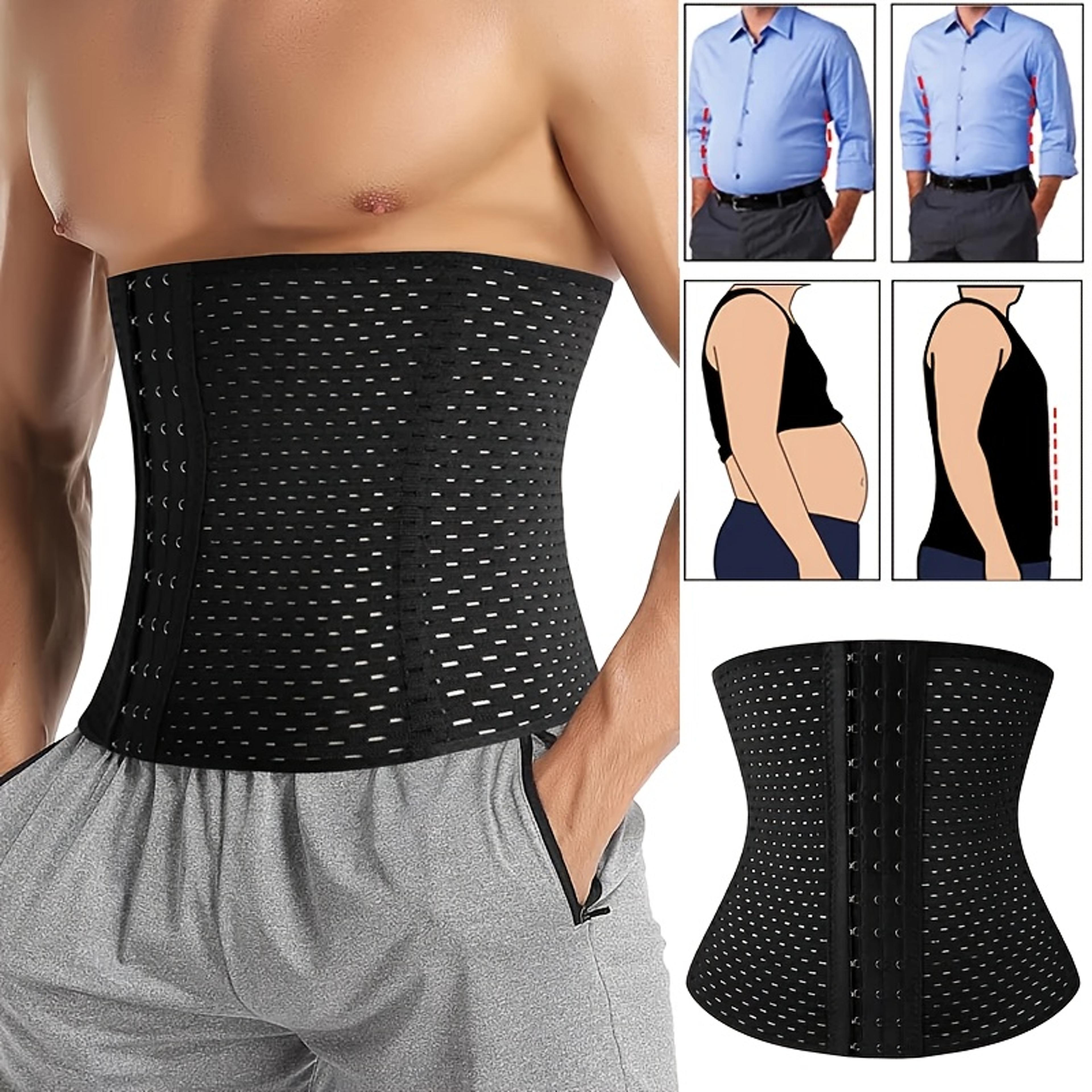 men's compression waist trainer belt for tummy control & slimming body shaper