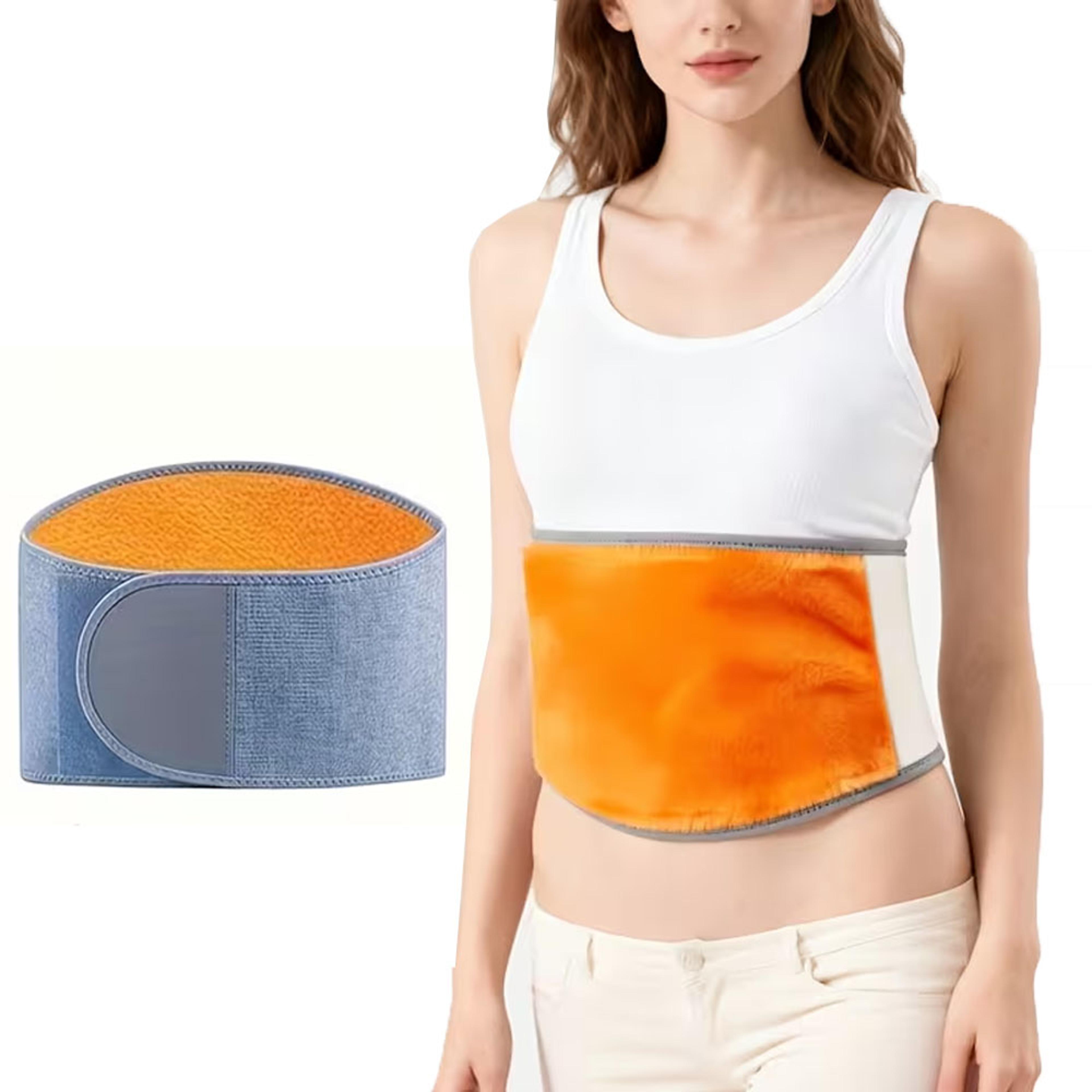 winter plush thermal waist belt lumbar support back brace