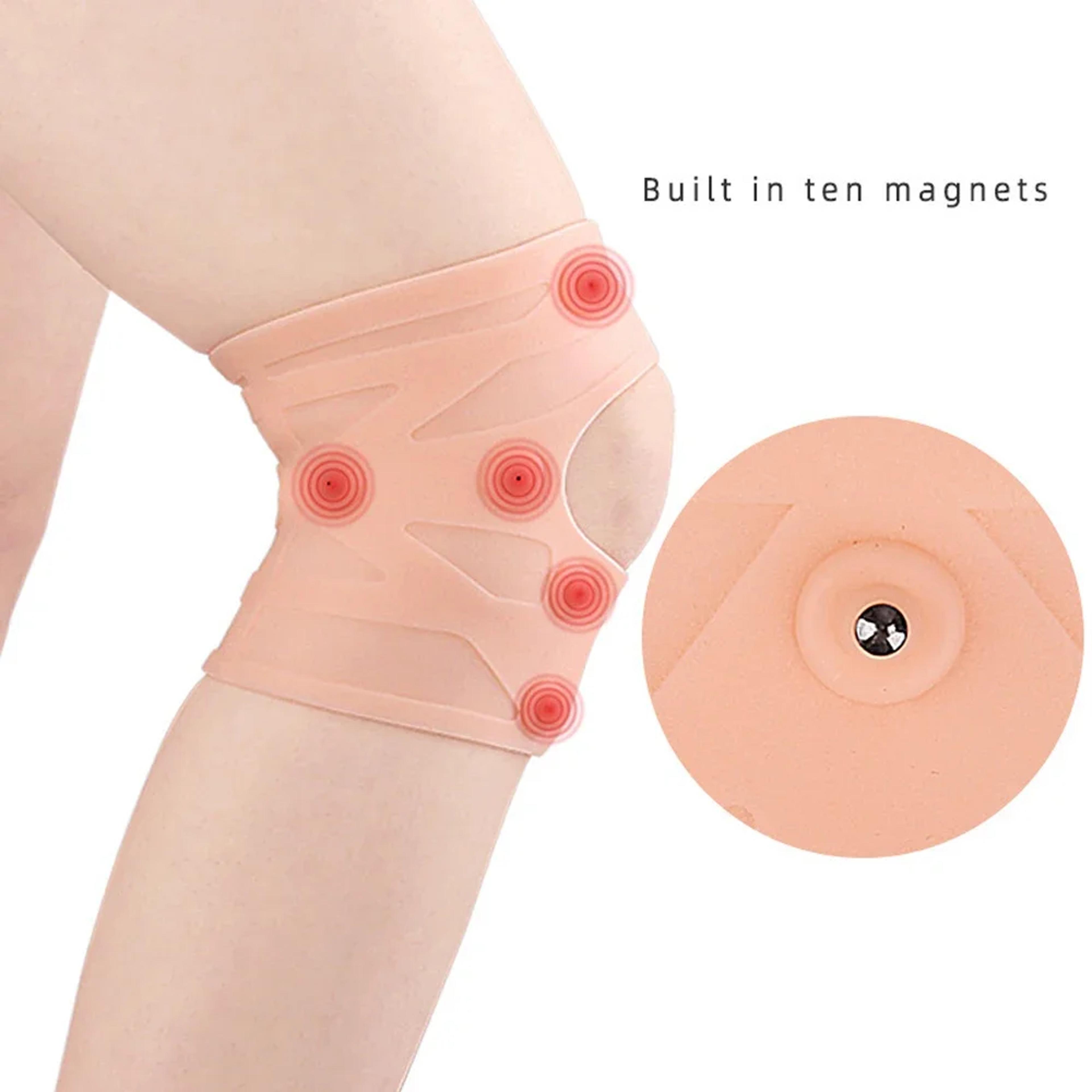 waterproof magnetic knee brace with silicone compression and patella support