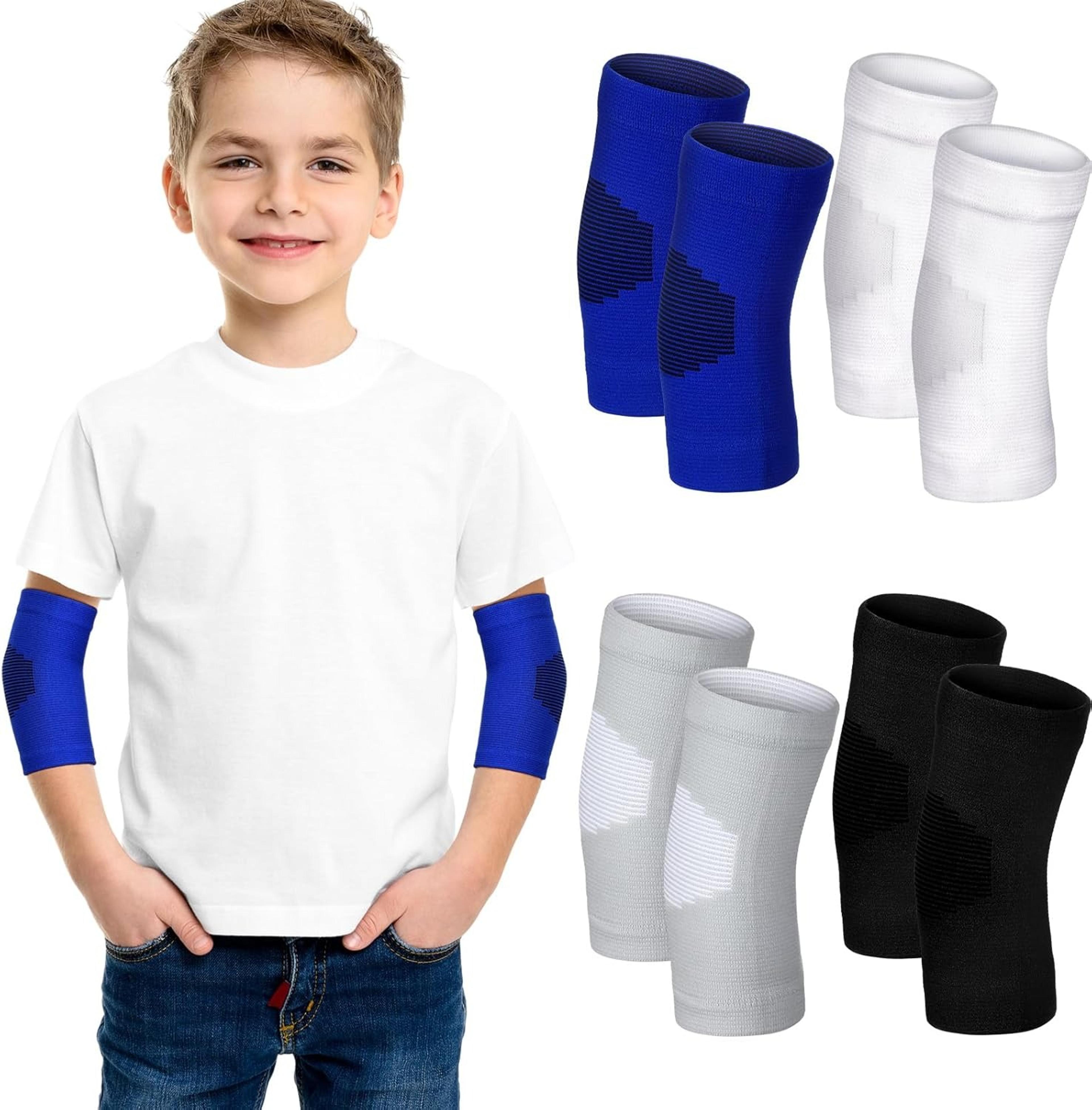 adjustable kids elbow brace sleeve breathable elbow protector for sports like tennis, football, cycling.