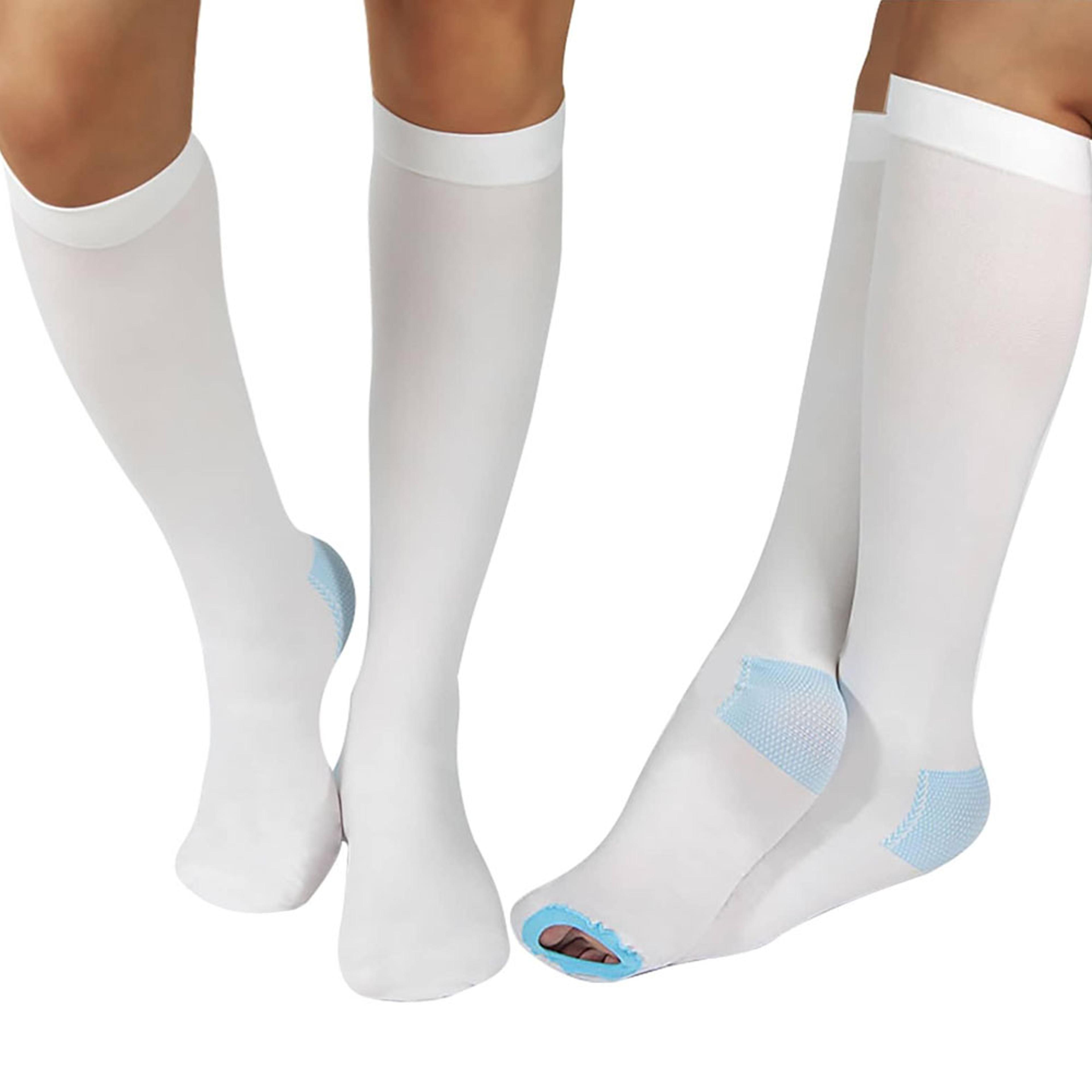 compression stockings for women & men knee-high anti-embolism with inspection hole