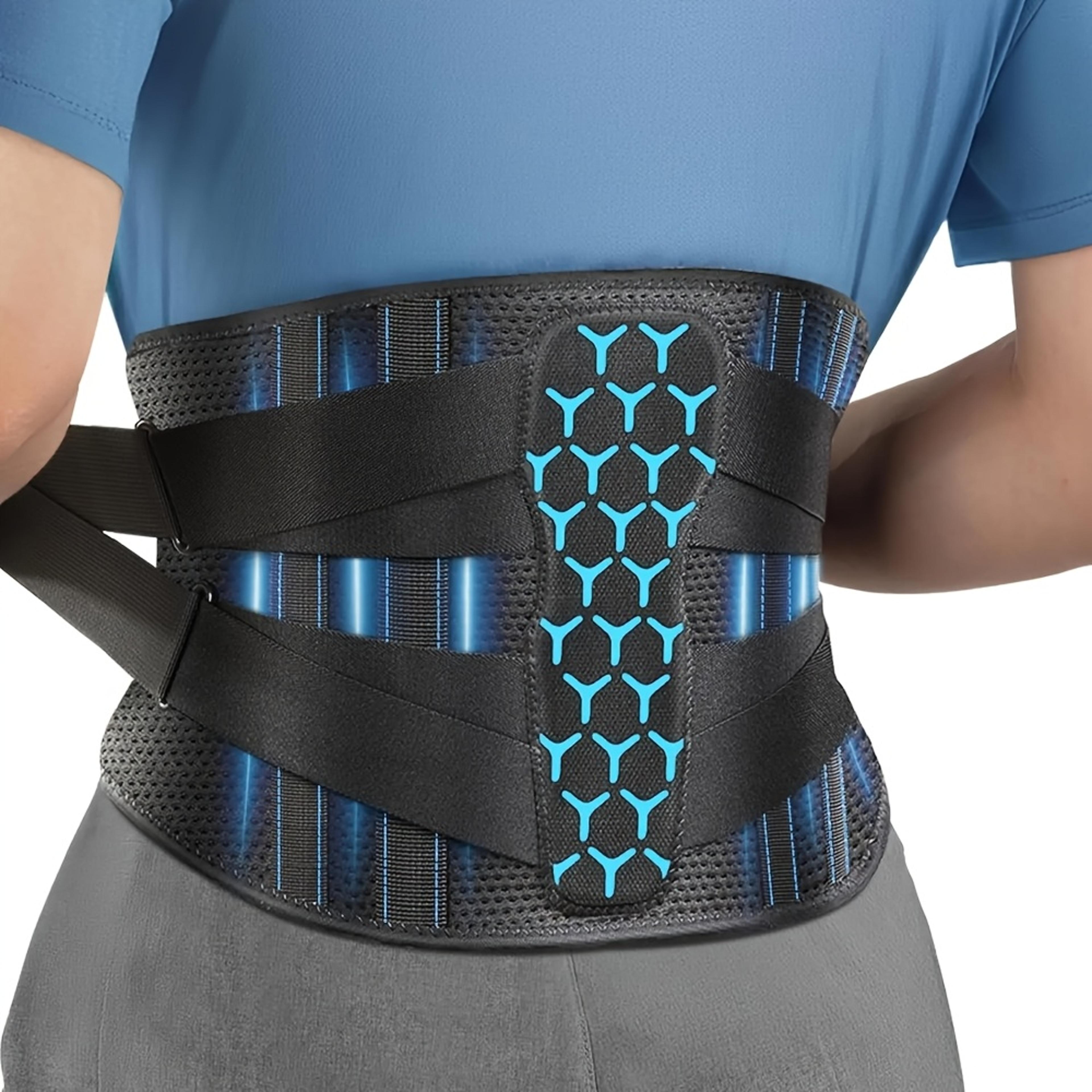 back support belt for men & women lumbar pain relief with 6 stays, sciatica waist support