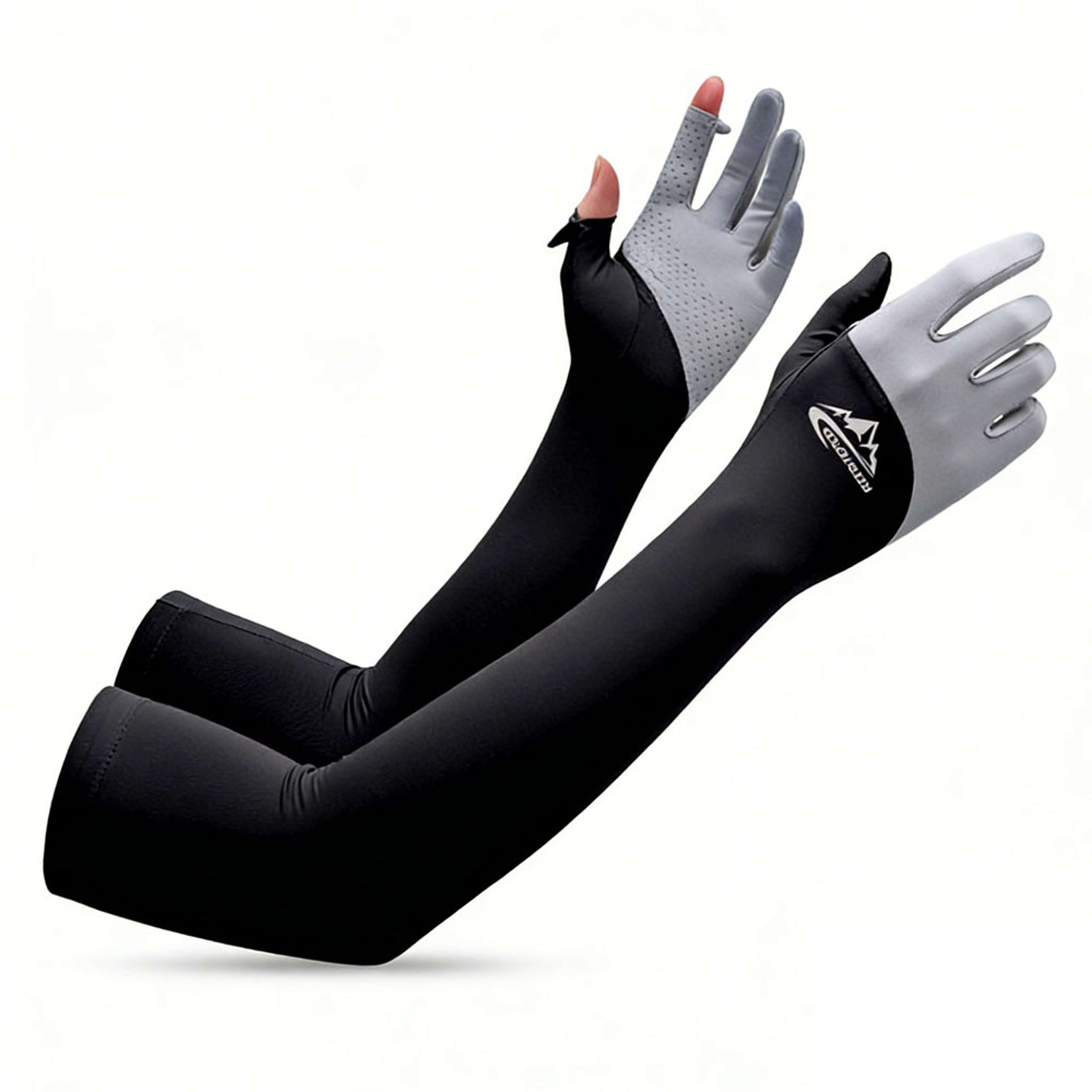 breathable summer arm sleeves for men and women anti-slip cycling gloves with touchscreen fingertips
