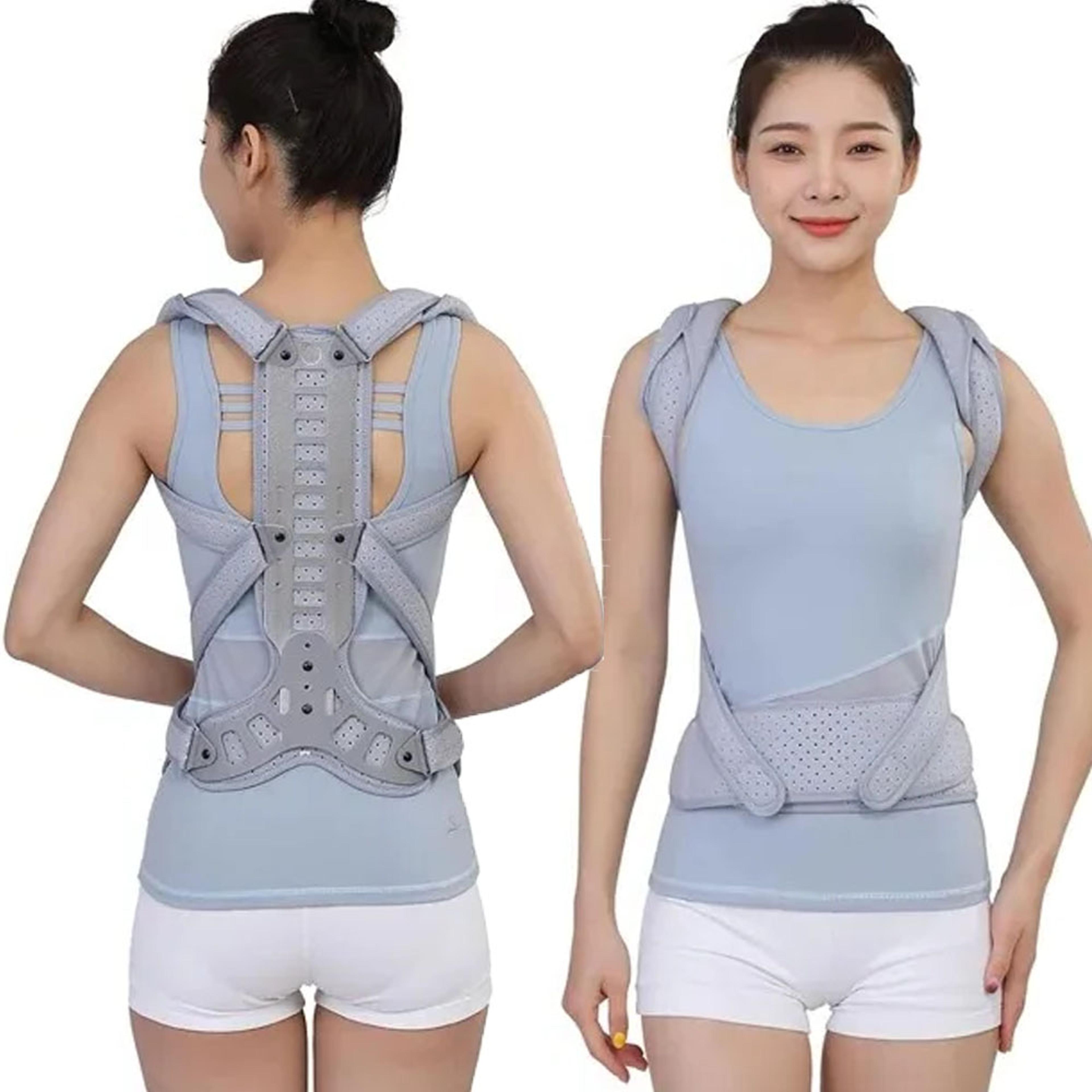adjustable posture corrector for back, neck & shoulder pain relief unisex metal back straightener.