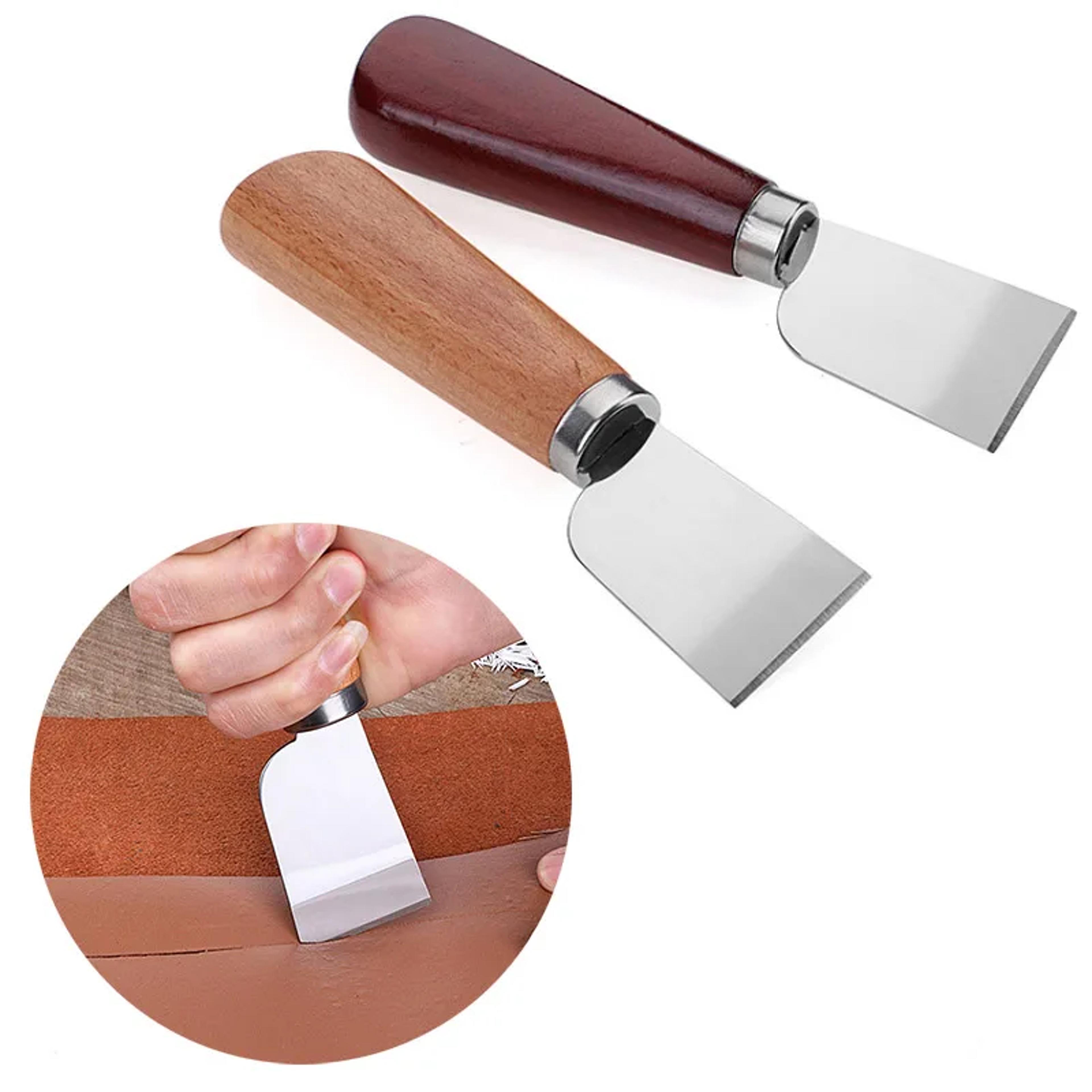 sharp leather skiving knife with wooden handle precision leather cutting tool