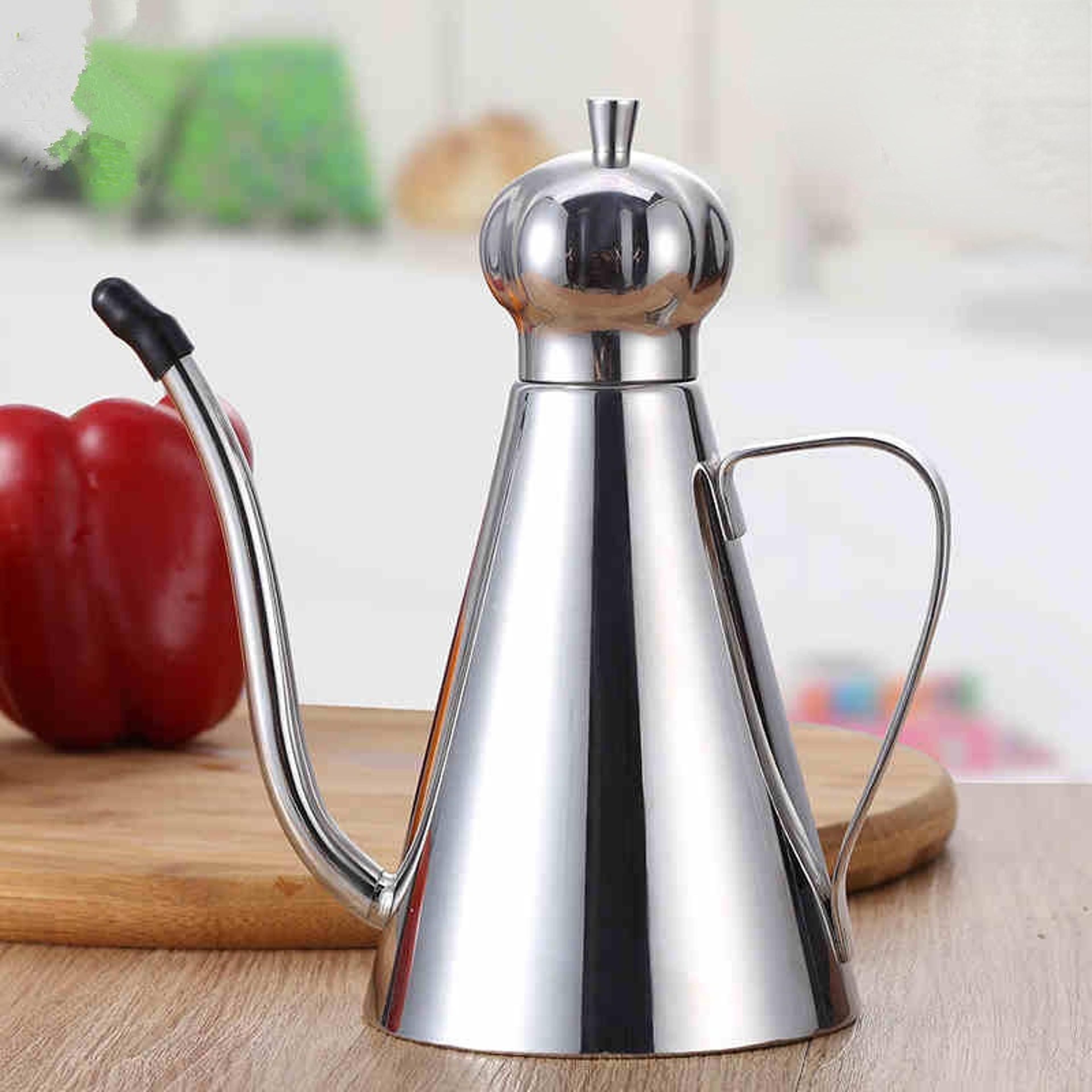 stainless steel olive oil & vinegar dispenser sleek condiment storage bottles for kitchen organization
